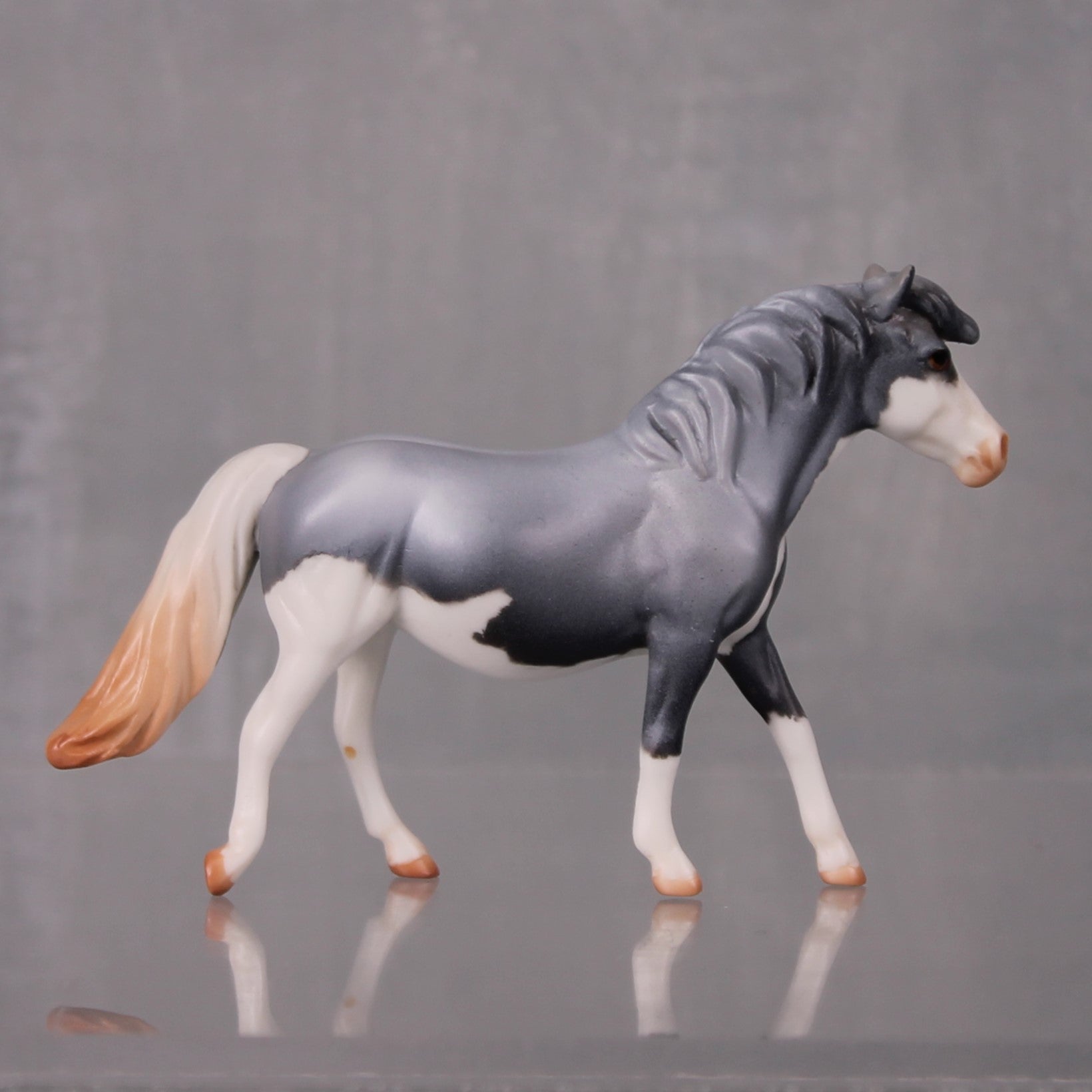 Audra Limited Edition Rat Inspired Series of 15 OOAK Grey Splash Pony Chip By Jamie Adamson LHS24