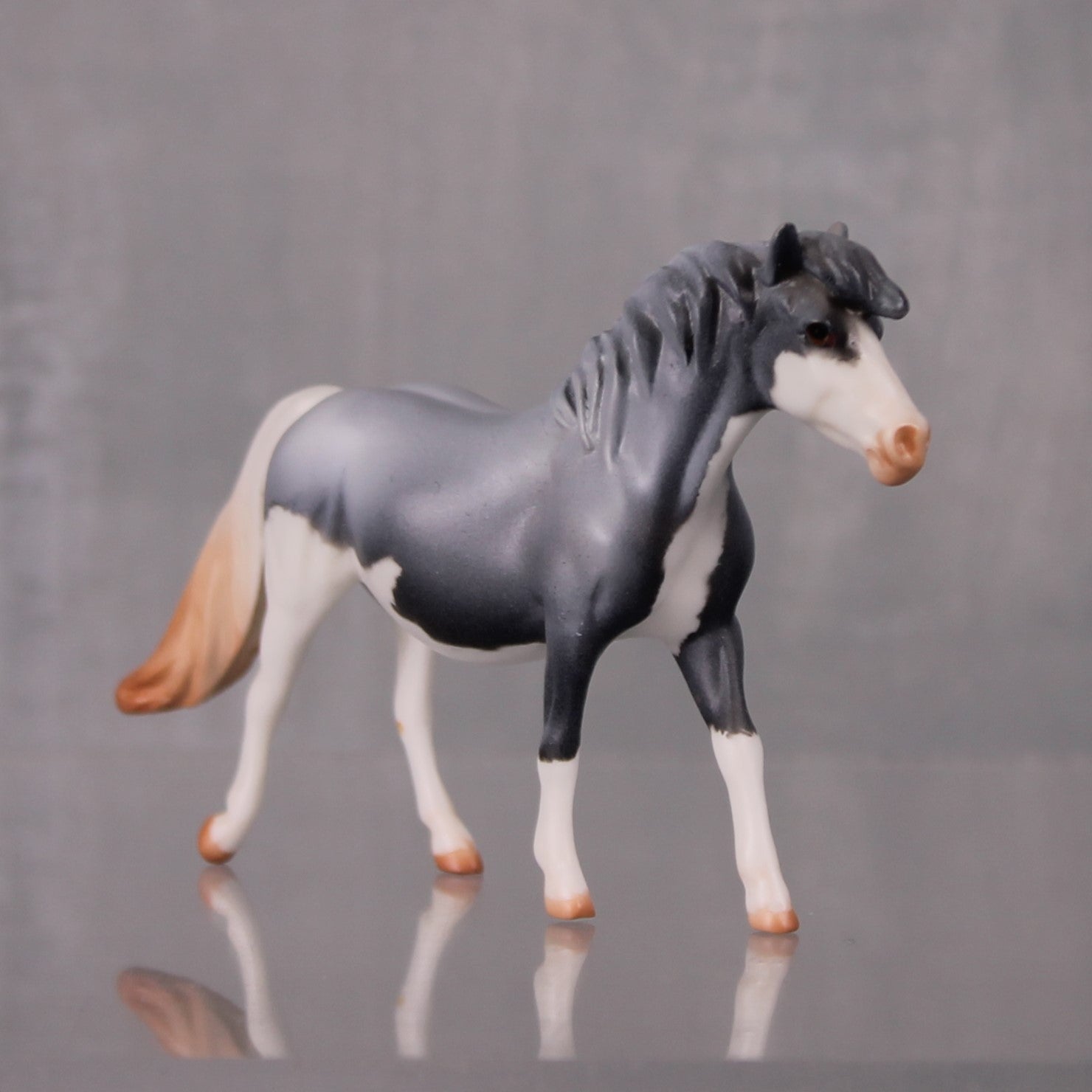 Audra Limited Edition Rat Inspired Series of 15 OOAK Grey Splash Pony Chip By Jamie Adamson LHS24