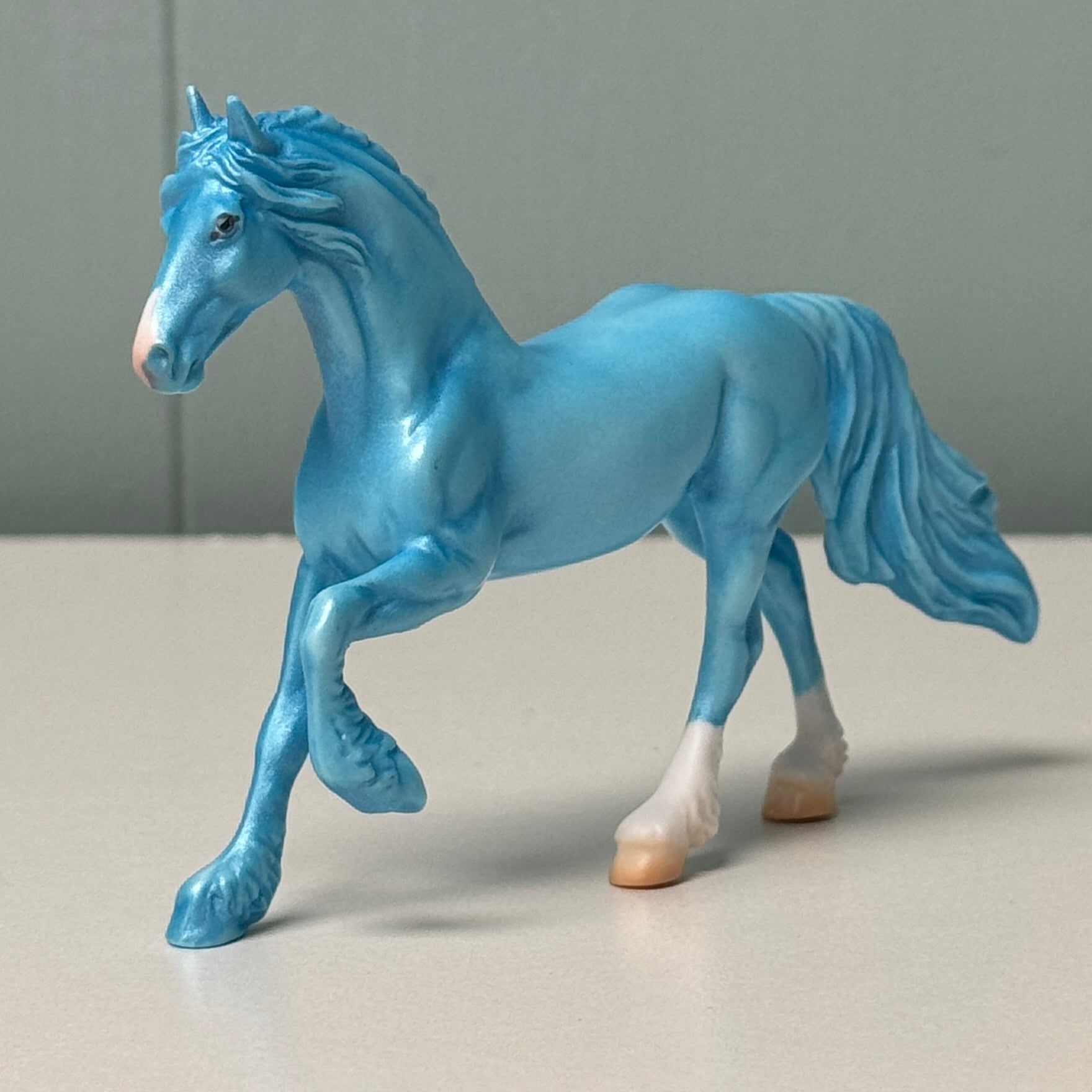 Cyanic OOAK Deco Cyan Blue Friesian Chip By Jess Hamill EQ24