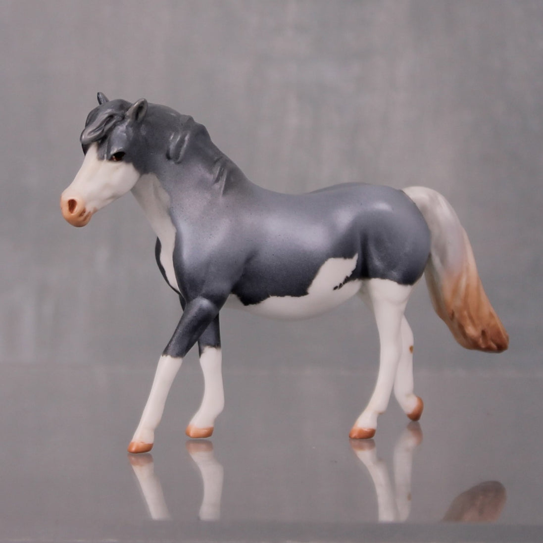 Audra Limited Edition Rat Inspired Series of 15 OOAK Grey Splash Pony Chip By Jamie Adamson LHS24