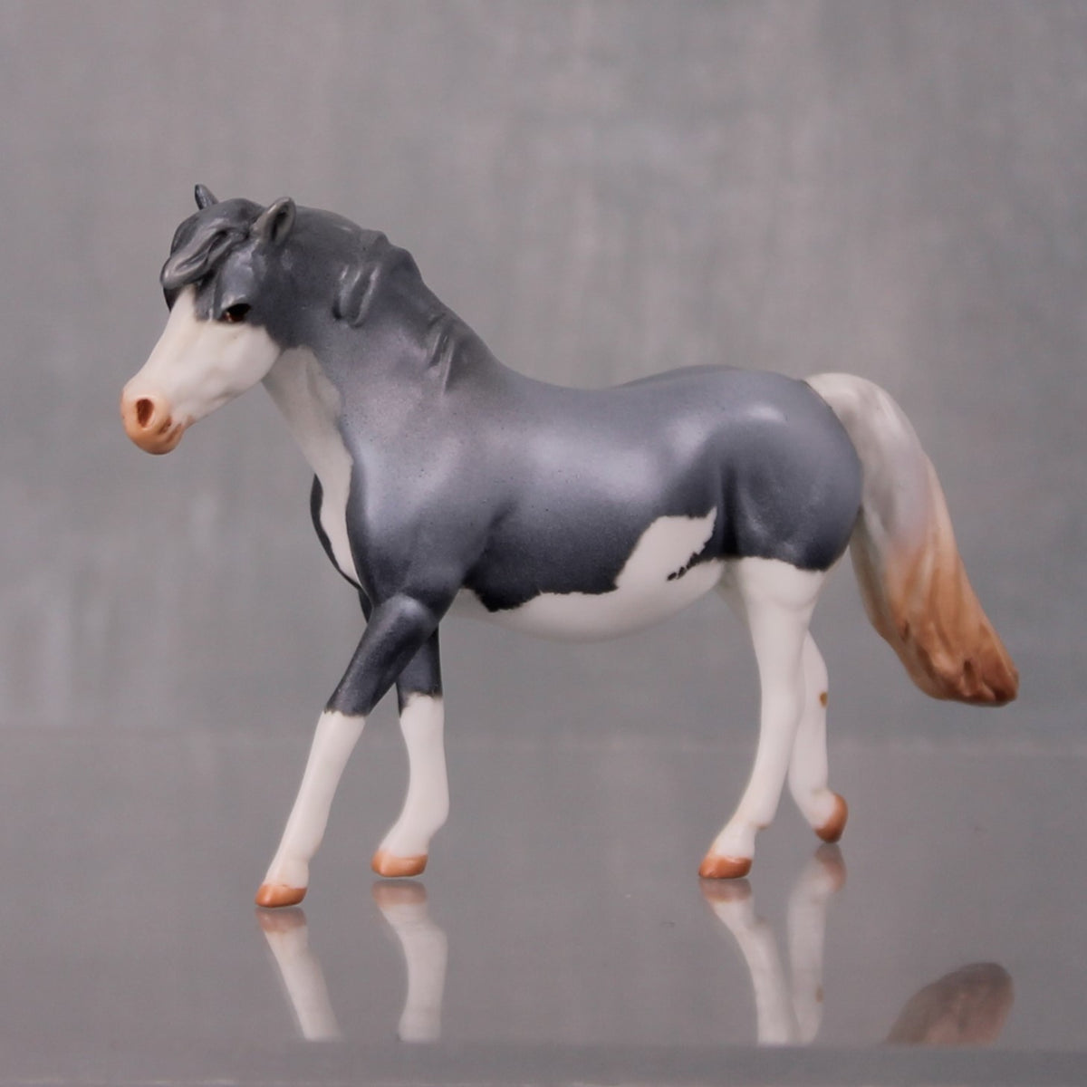 Audra Limited Edition Rat Inspired Series of 15 OOAK Grey Splash Pony Chip By Jamie Adamson LHS24