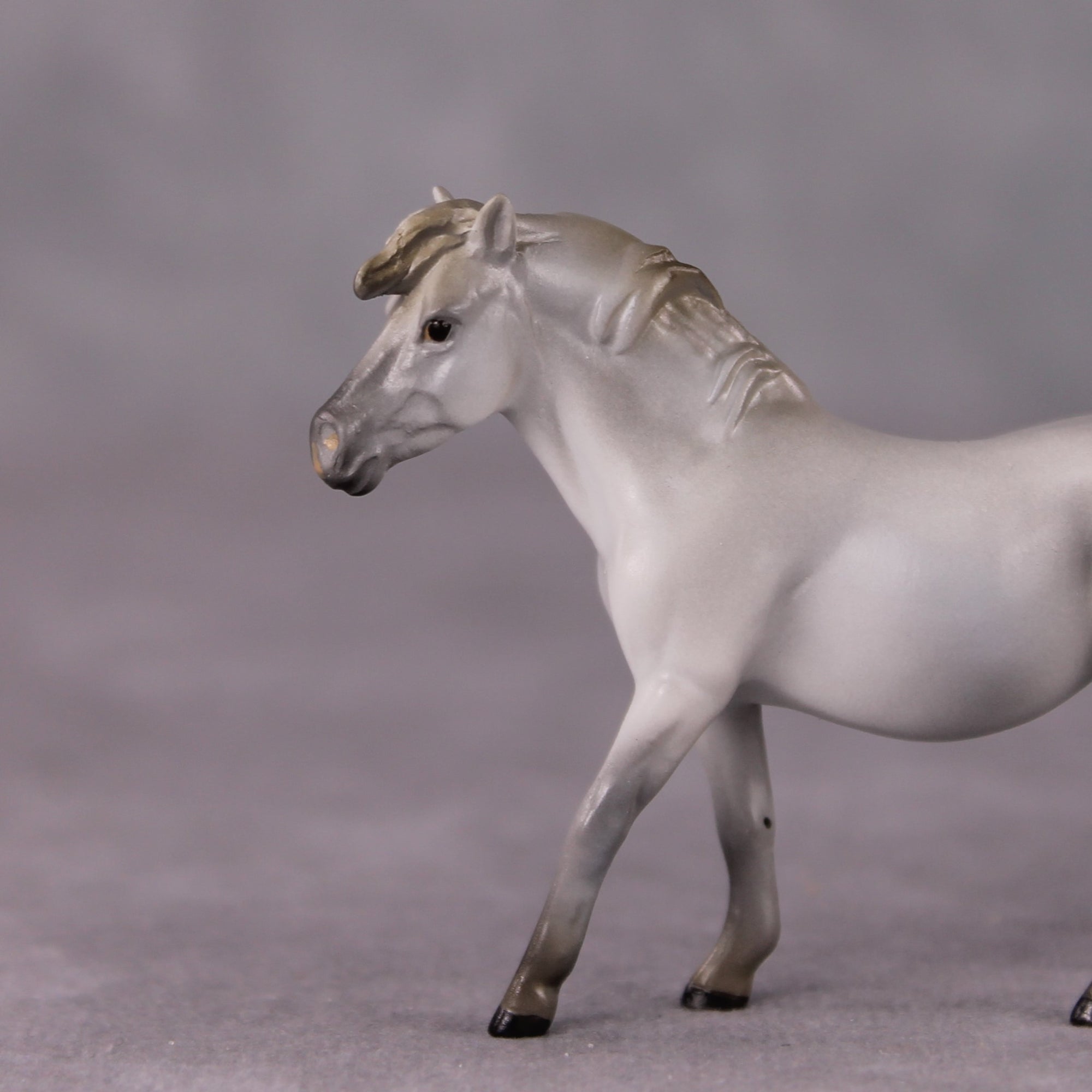 "Snow Cone" OOAK Custom Light Grey w/ Snip Pony Chip By Kristin Cermele - Gemstone Series