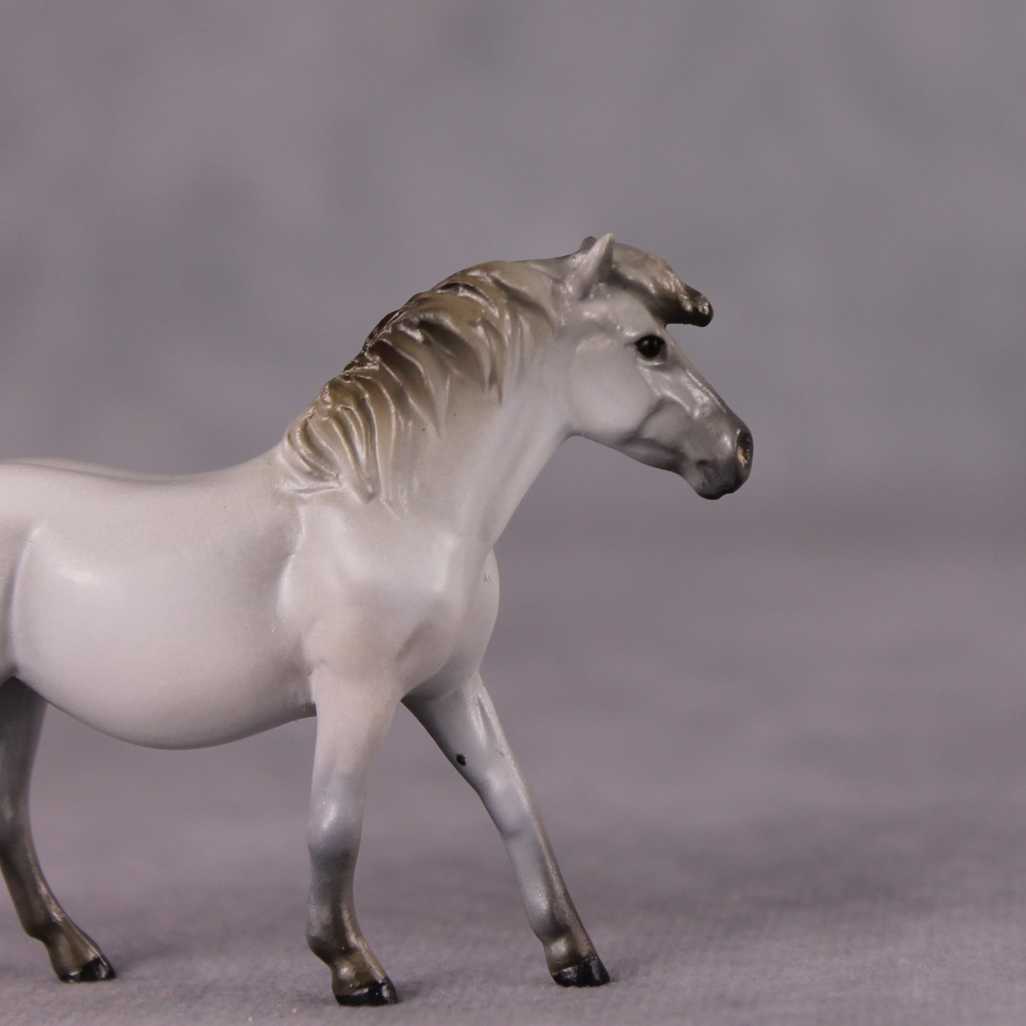 "Snow Cone" OOAK Custom Light Grey w/ Snip Pony Chip By Kristin Cermele - Gemstone Series