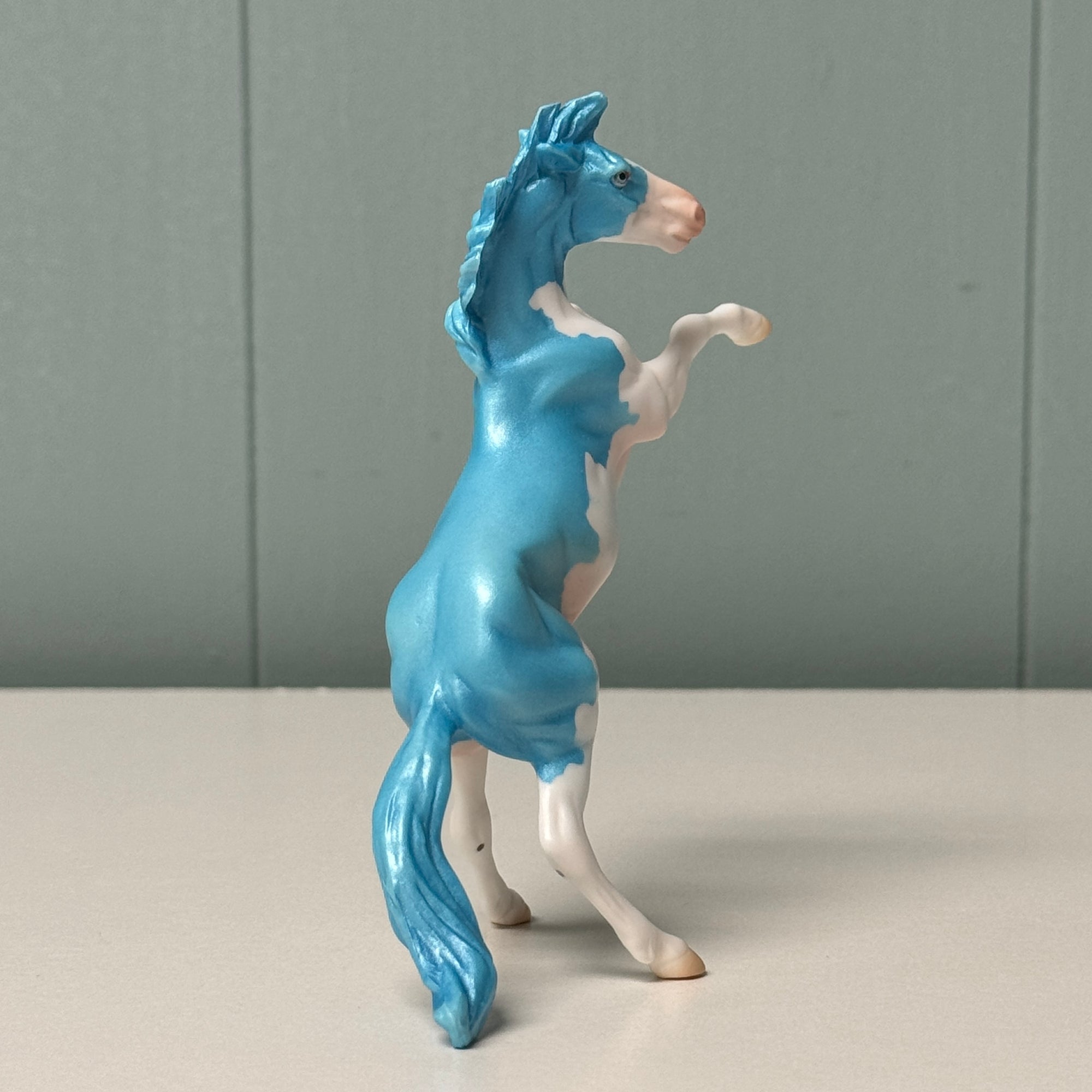 Isocyanate OOAK Deco Cyan Blue Splash Rearing Chip By Jess Hamill EQ24