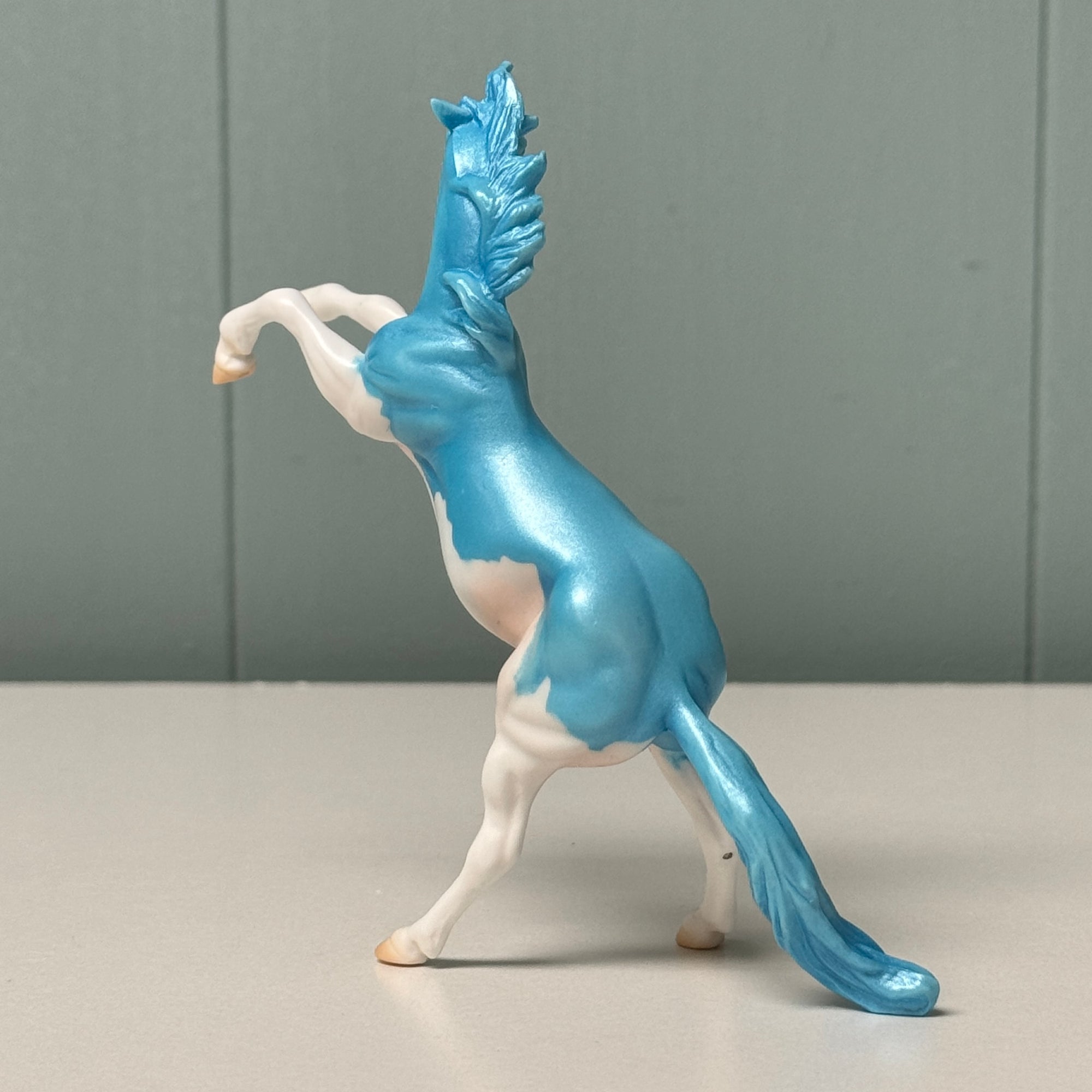 Isocyanate OOAK Deco Cyan Blue Splash Rearing Chip By Jess Hamill EQ24