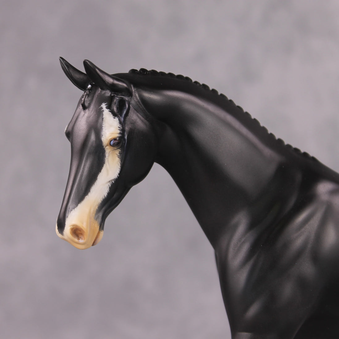 "Badger Badger" OOAK Softly Dappled Black Pony Stone By Kristen Cermele -Gemstone Series