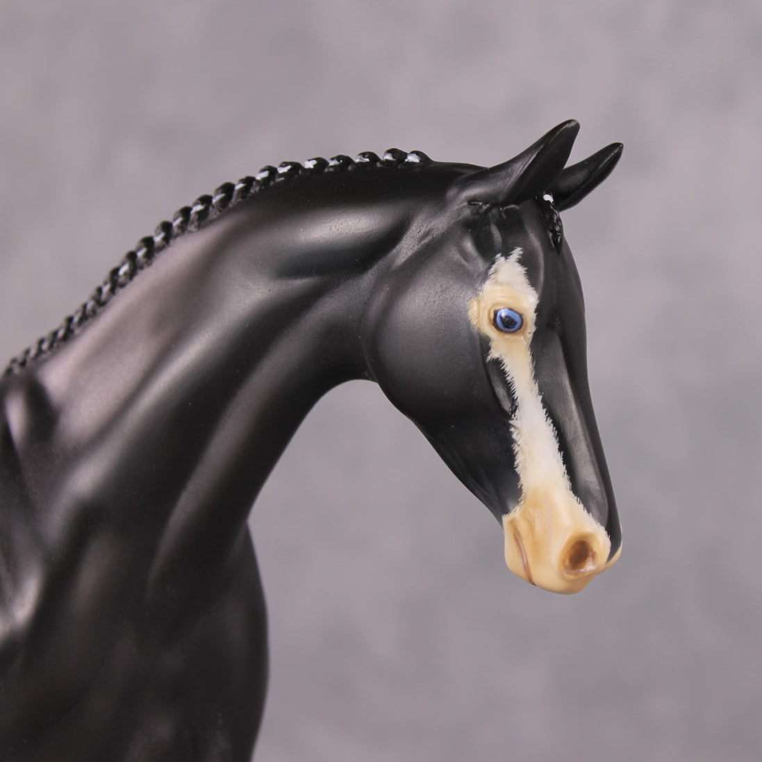 "Badger Badger" OOAK Softly Dappled Black Pony Stone By Kristen Cermele -Gemstone Series