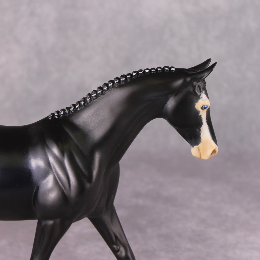 "Badger Badger" OOAK Softly Dappled Black Pony Stone By Kristen Cermele -Gemstone Series