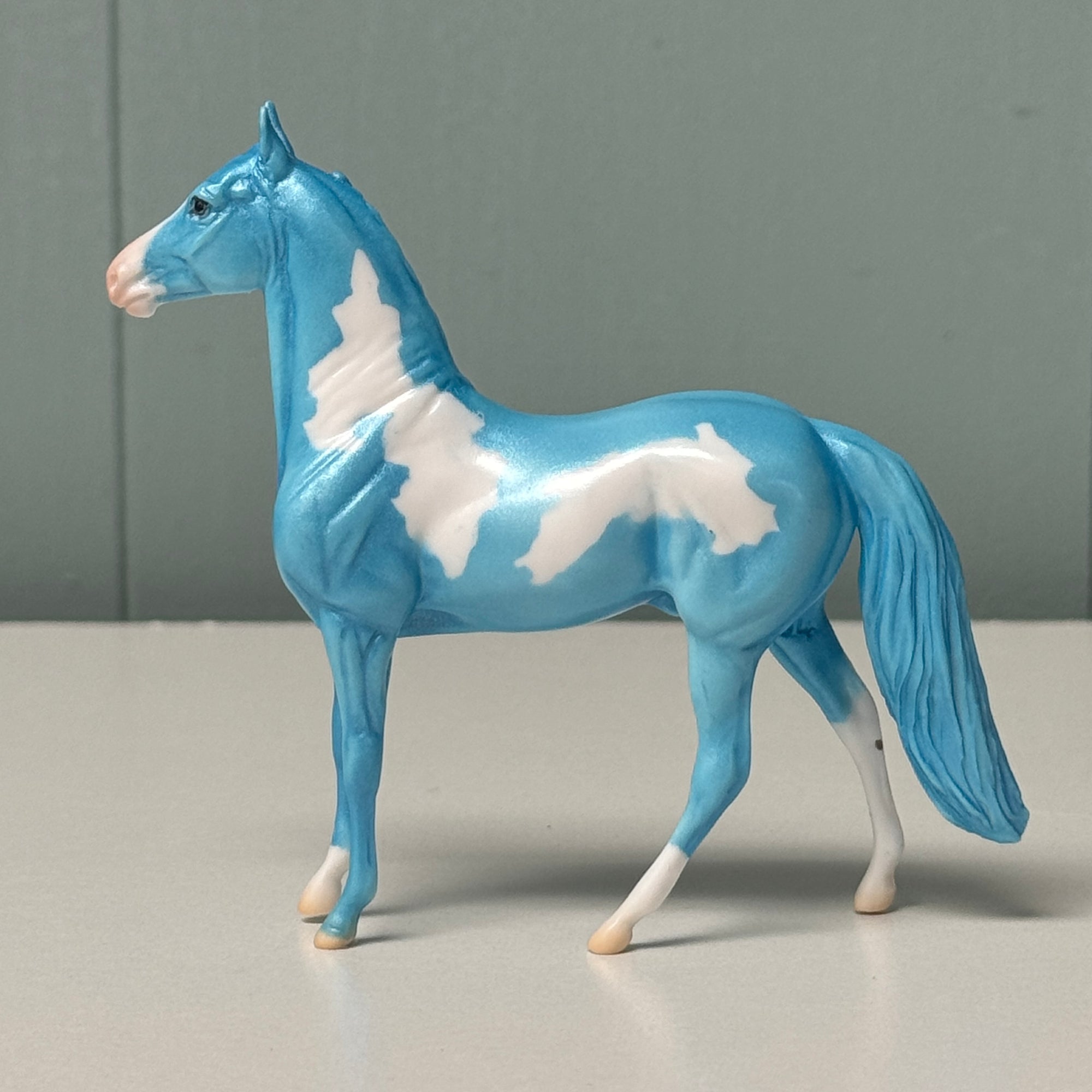 Anthocyanin OOAK Deco Cyan Blue Overo Morgan Chip By Jess Hamill EQ24