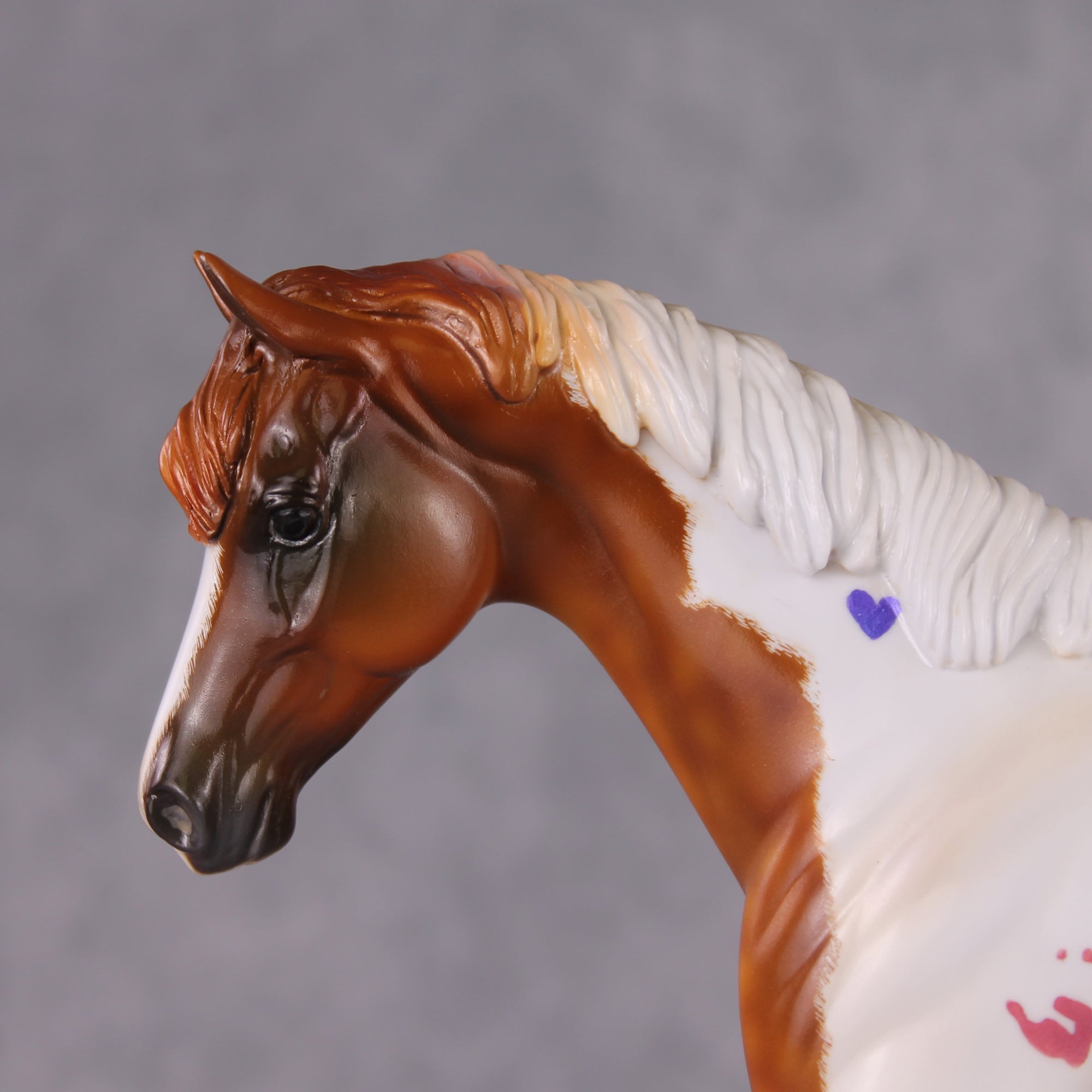"The Babysitter II" OOAK Dappled Chestnut Tobiano Pony Stone By Kristin Cermele -GemStone Series