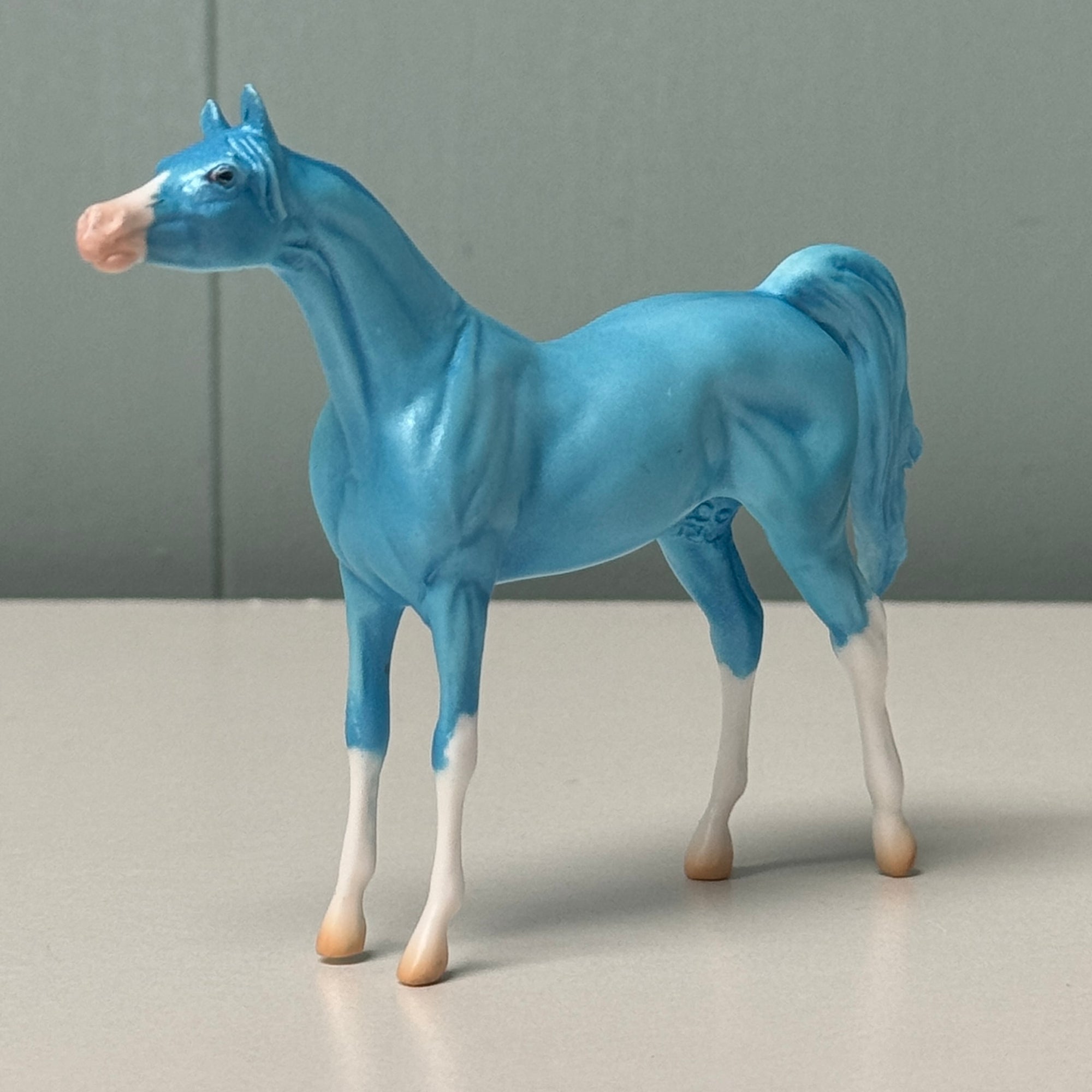 Cyanogenic OOAK Deco Cyan Blue Arabian Chip By Jess Hamill EQ24