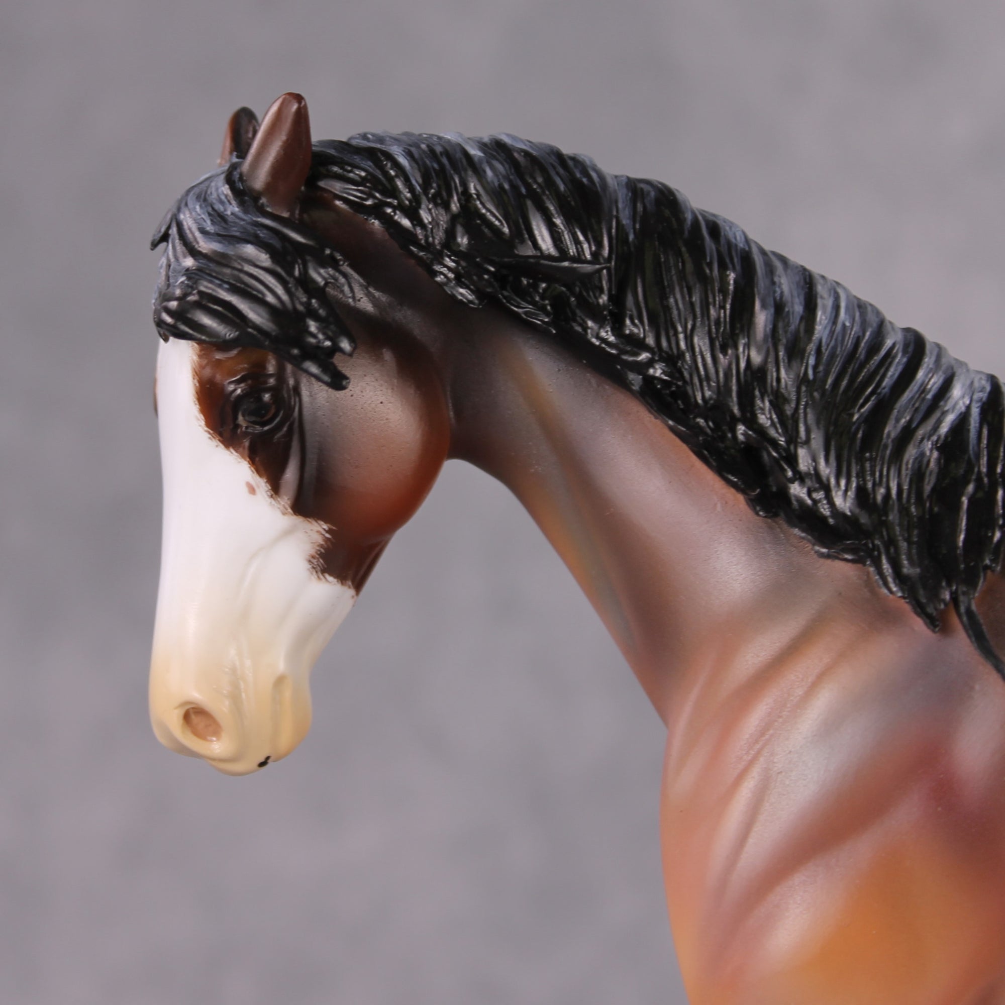 "Pepperoany Pony" OOAK Custom Bay Roan Overo Pony Stone By Kristin Cermele - Gemstone Series