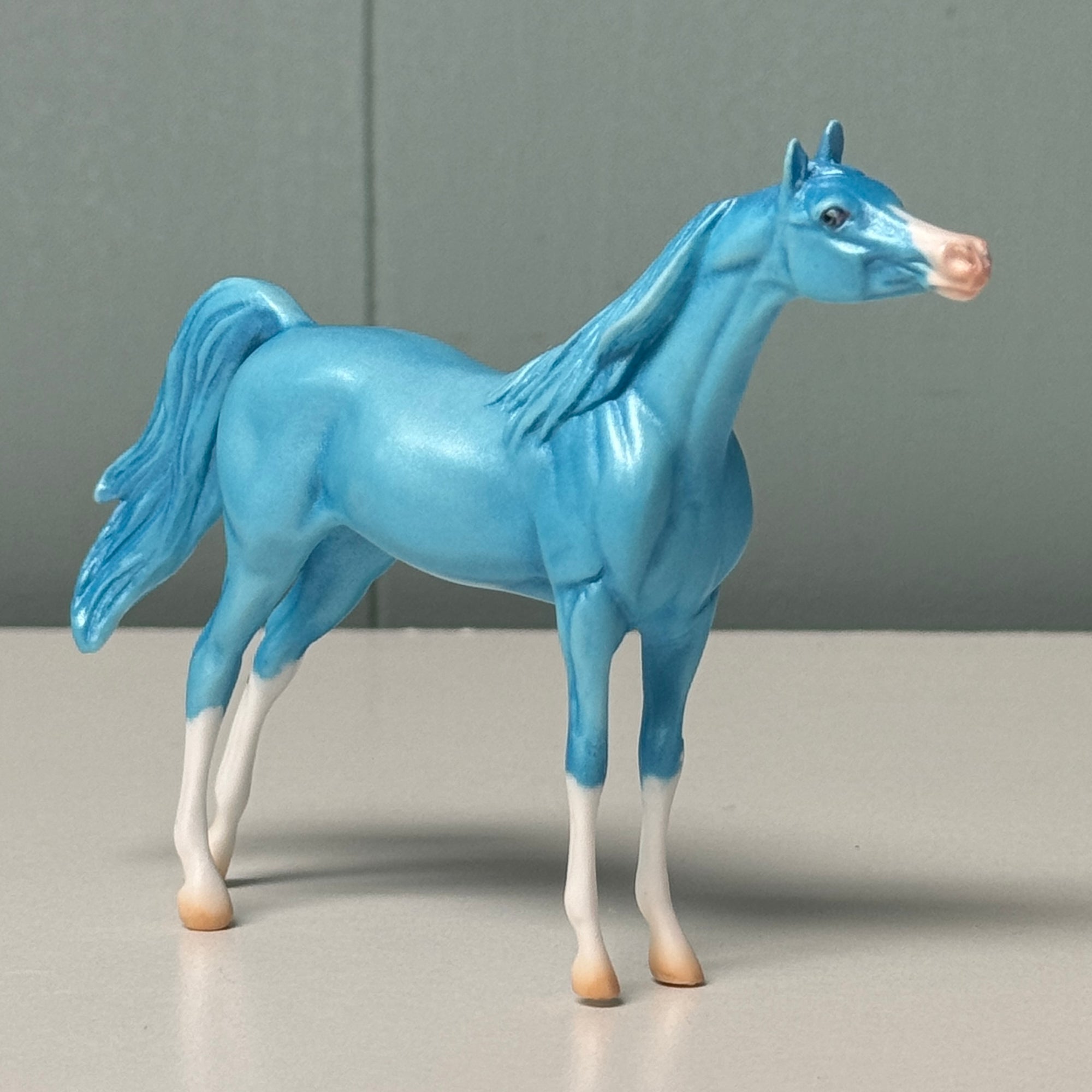 Cyanogenic OOAK Deco Cyan Blue Arabian Chip By Jess Hamill EQ24