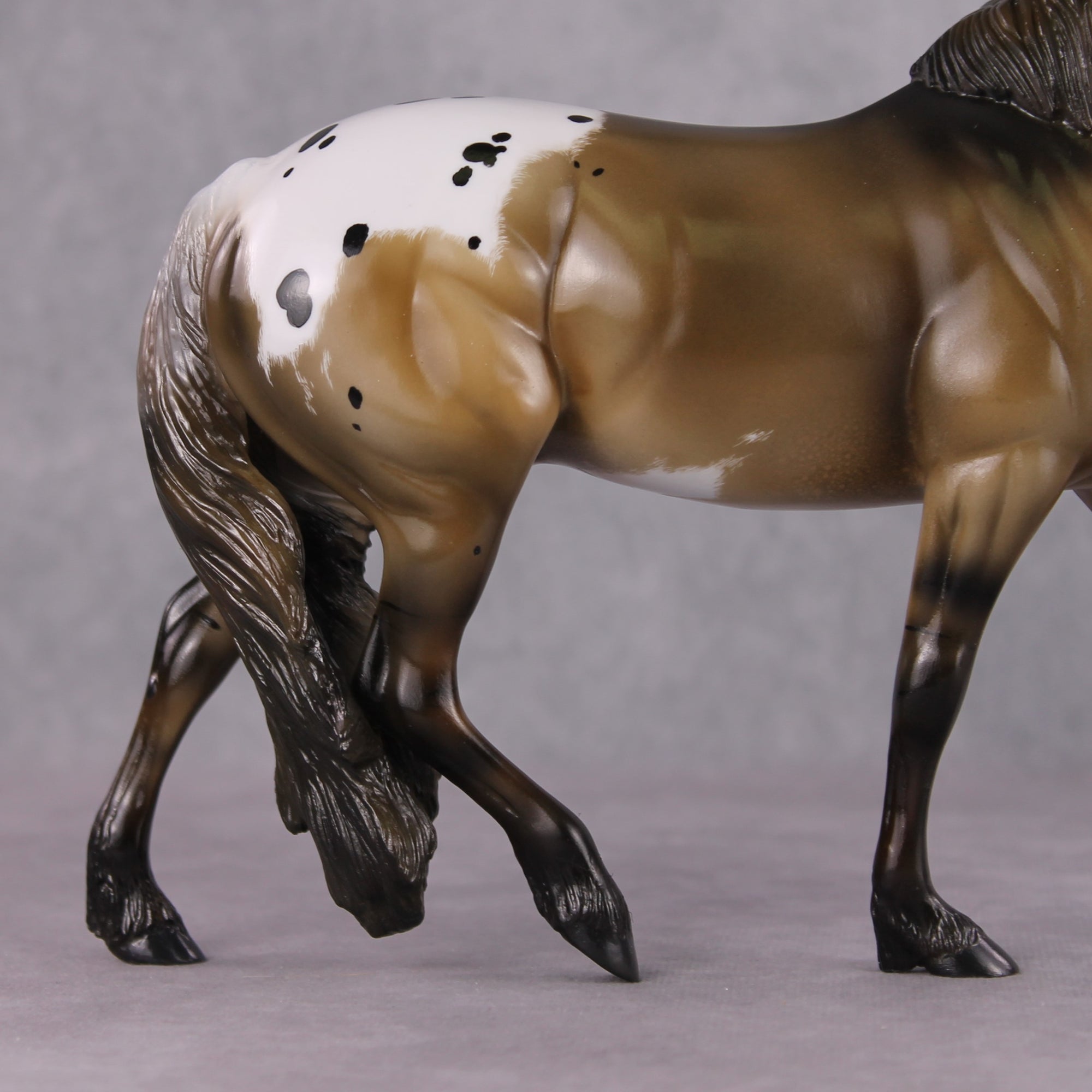 "Pashofa" OOAK Custom Grulla Appaloosa Pony Stone By Kristin Cermele - Gemstone Series