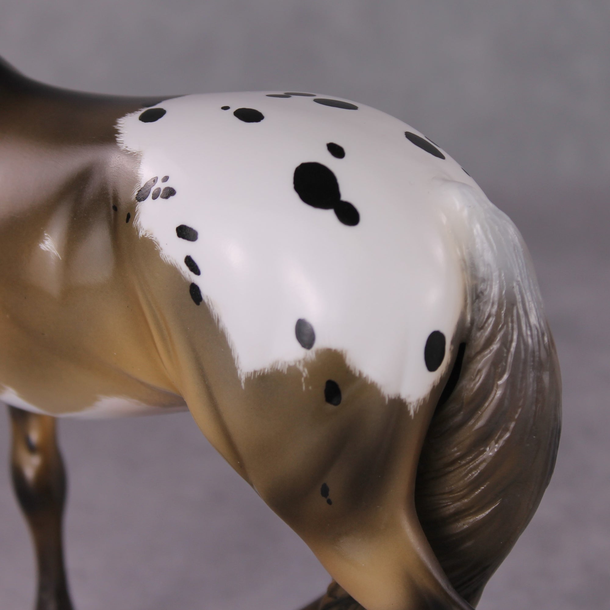 "Pashofa" OOAK Custom Grulla Appaloosa Pony Stone By Kristin Cermele - Gemstone Series