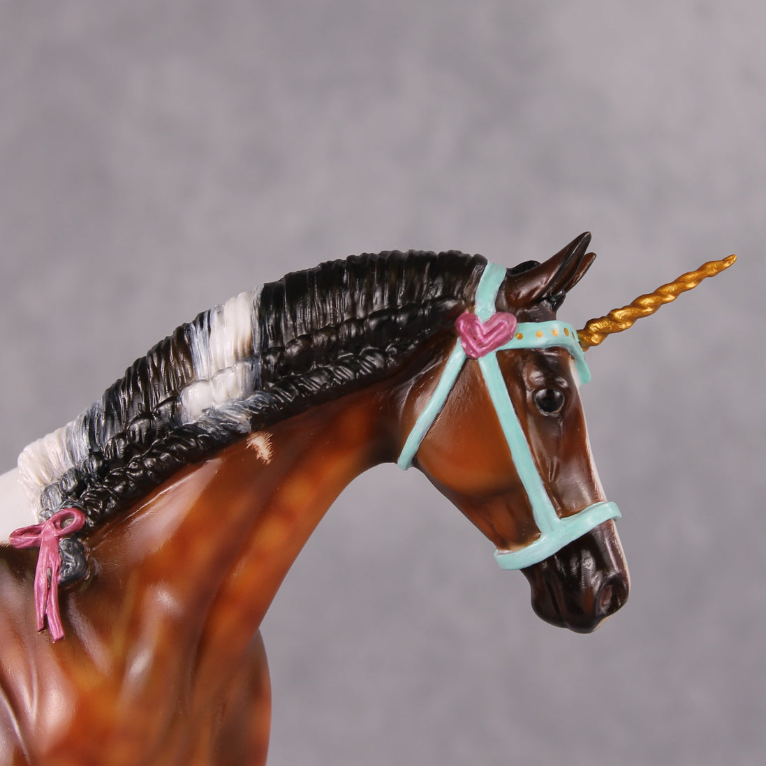 "Baguette" OOAK Custom Dapple Bay Tobiano Pony Stone By Kristen Cermele -Gemstone Series