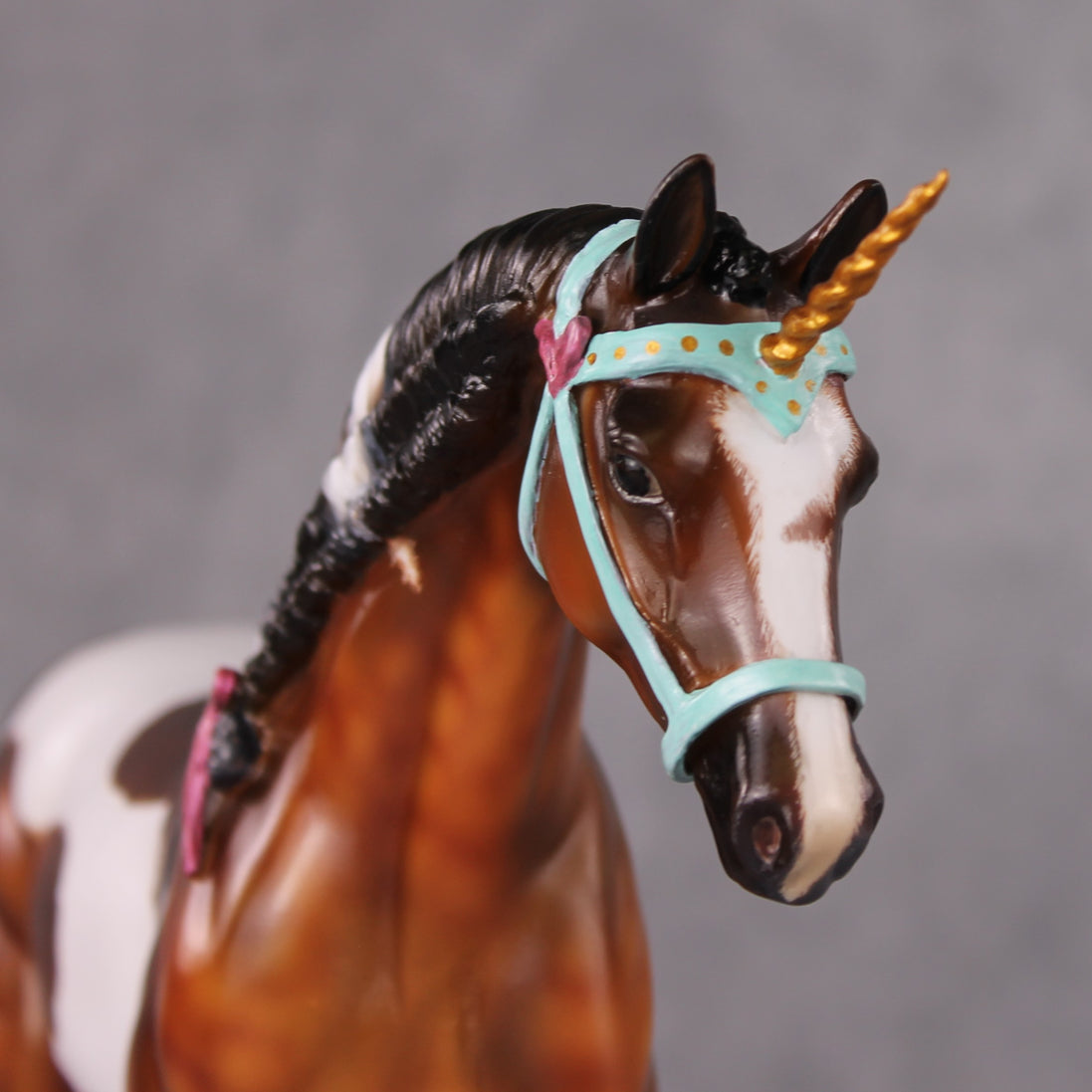 "Baguette" OOAK Custom Dapple Bay Tobiano Pony Stone By Kristen Cermele -Gemstone Series