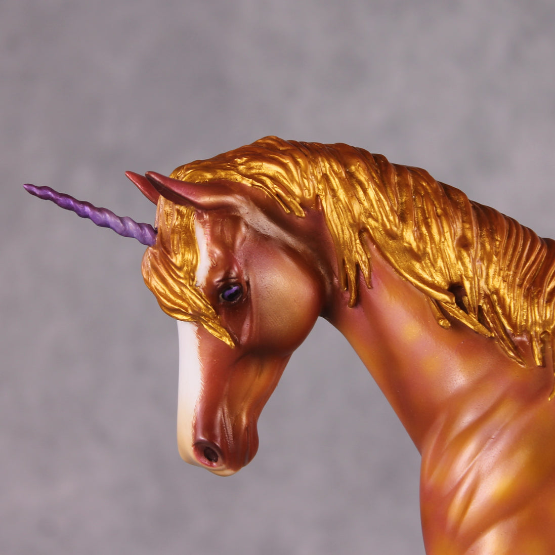"Honey Cake" OOAK Custom Gold & Rosy Pink Sabino Pony Stone By Kristen Cermele - Gemstone Series