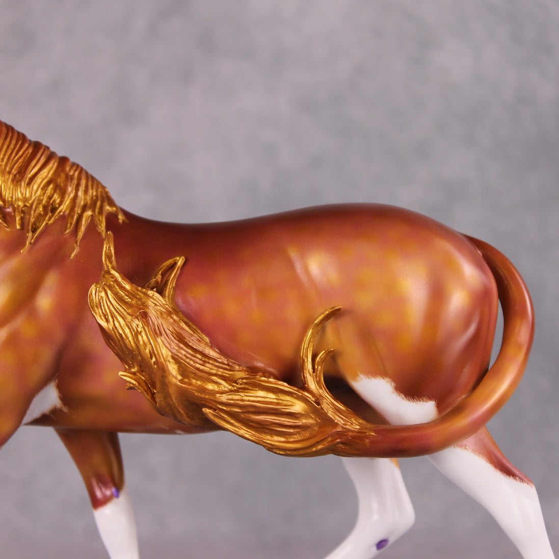 "Honey Cake" OOAK Custom Gold & Rosy Pink Sabino Pony Stone By Kristen Cermele - Gemstone Series