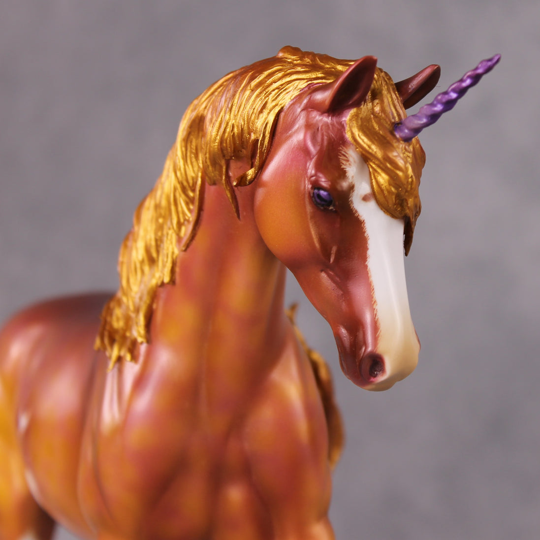 "Honey Cake" OOAK Custom Gold & Rosy Pink Sabino Pony Stone By Kristen Cermele - Gemstone Series