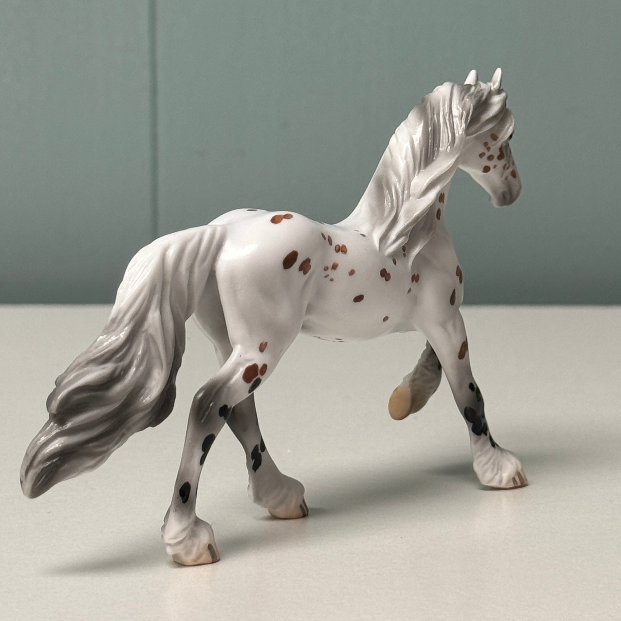 Ferrous OOAK Bay Appaloosa Friesian Chip By Jess Hamill EQ24