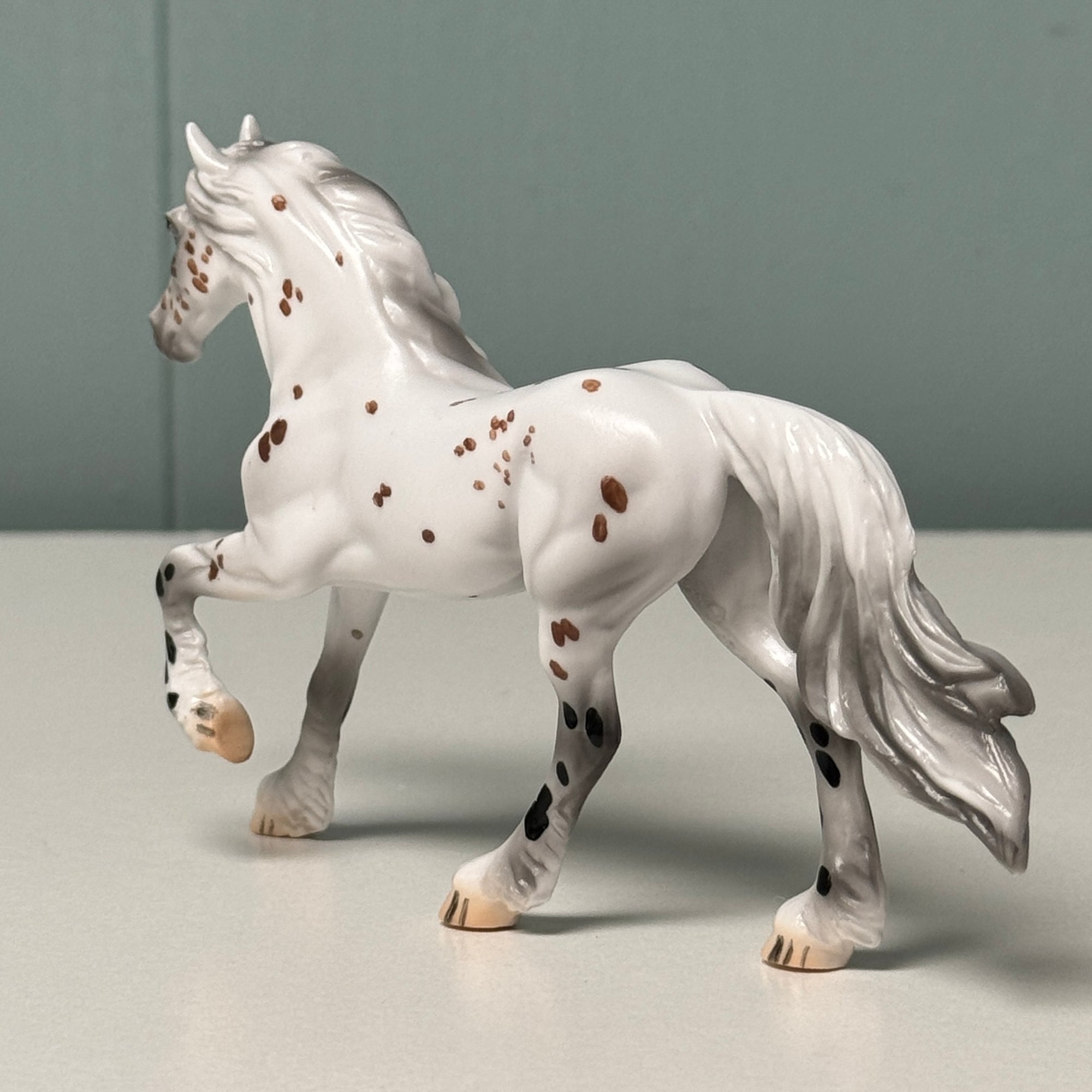 Ferrous OOAK Bay Appaloosa Friesian Chip By Jess Hamill EQ24