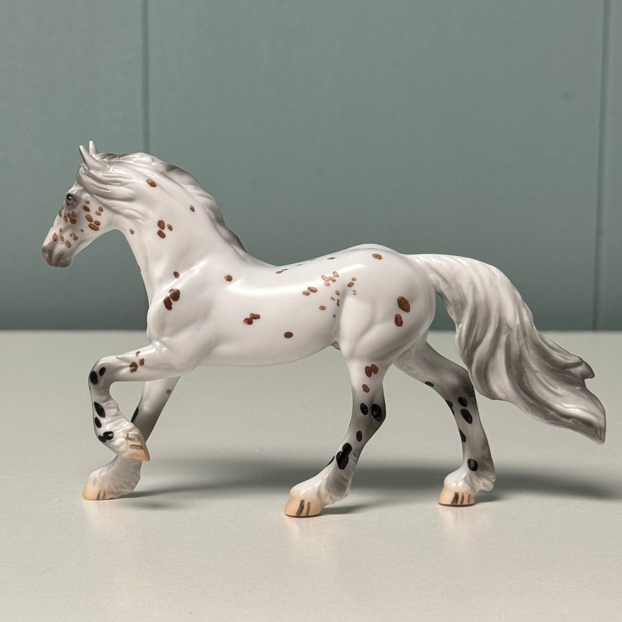 Ferrous OOAK Bay Appaloosa Friesian Chip By Jess Hamill EQ24