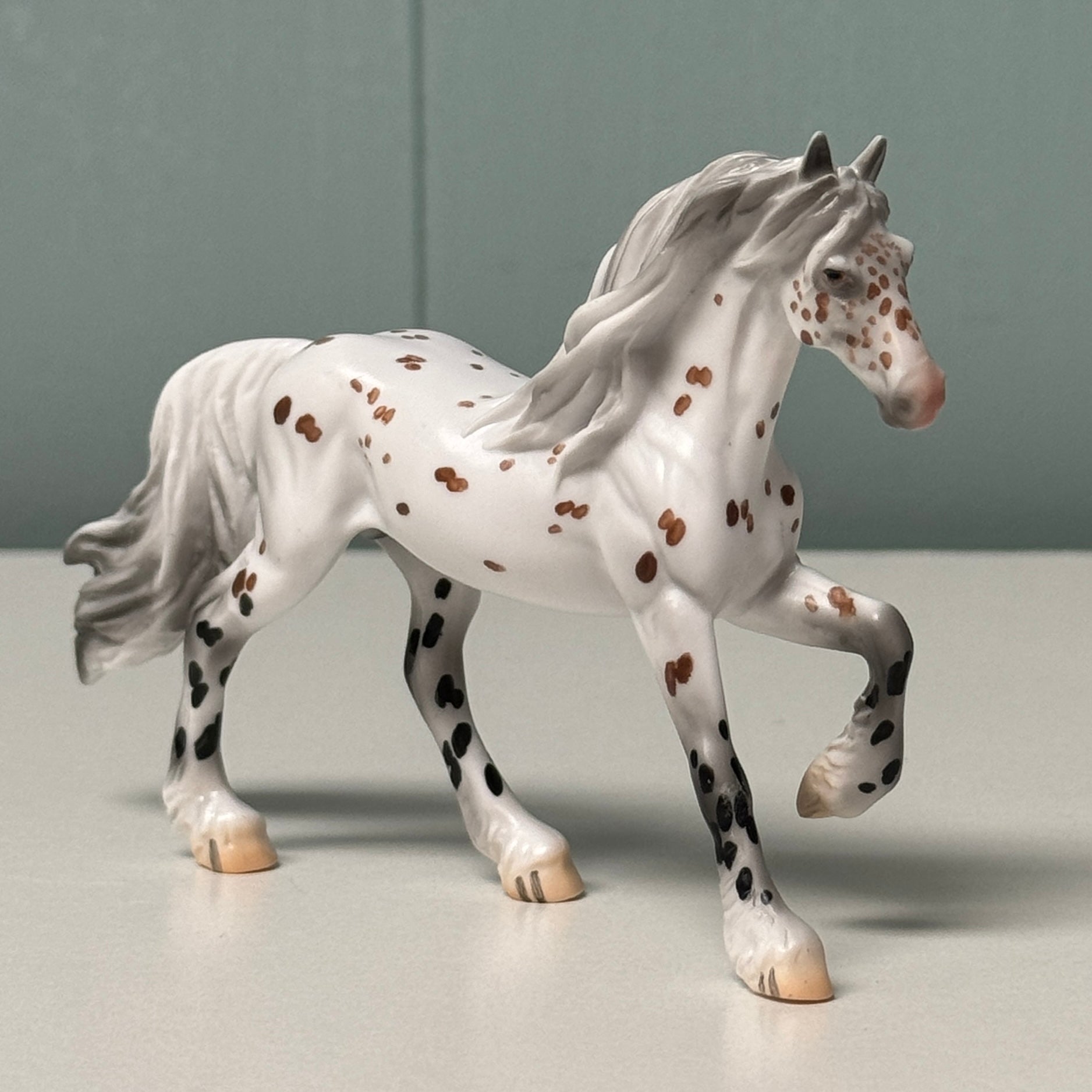 Ferrous OOAK Bay Appaloosa Friesian Chip By Jess Hamill EQ24