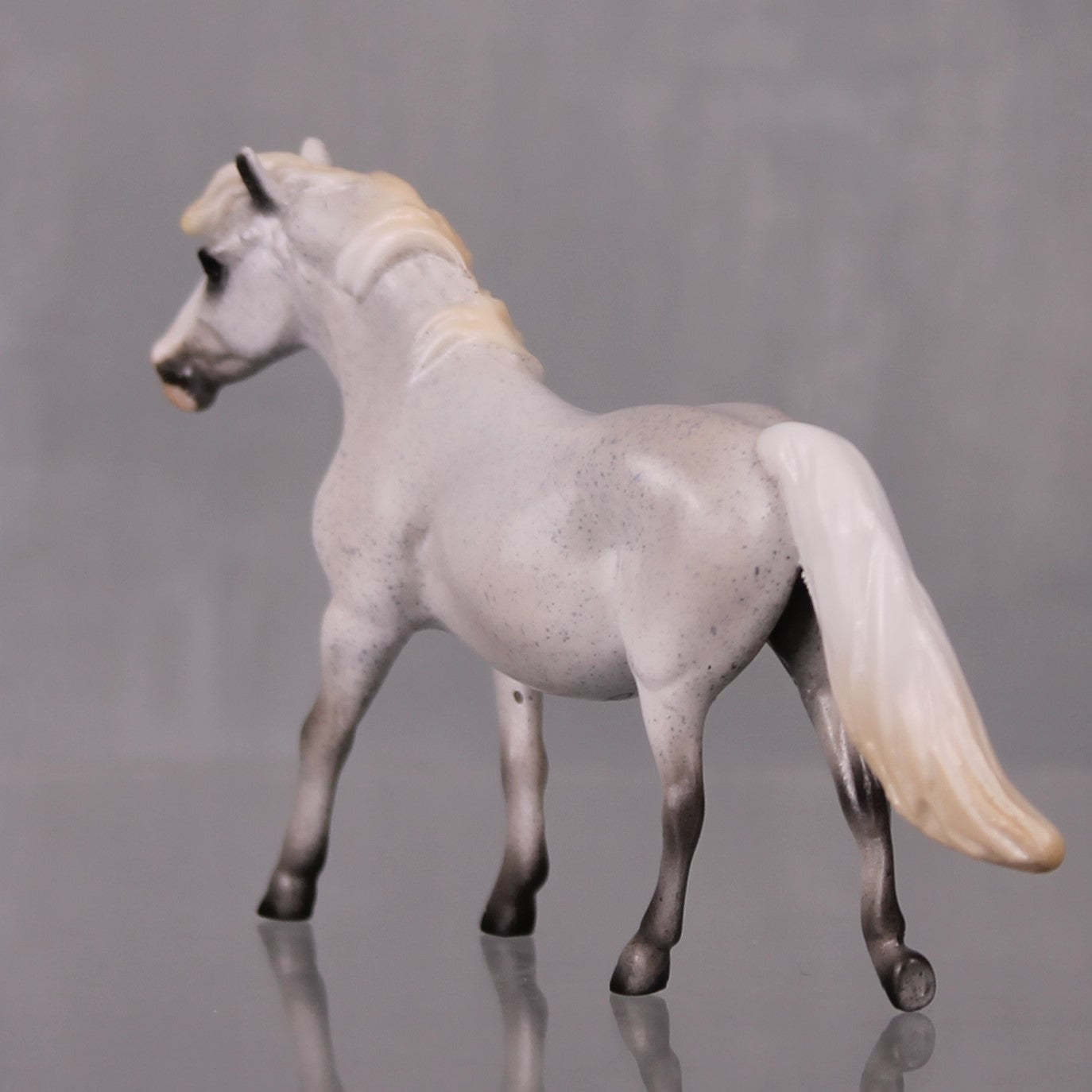 Autumn Rain Drop OOAK Series of 20 Shetland Ponies Fleabitten Grey Pony Chip By Ashley Palmer LHS24