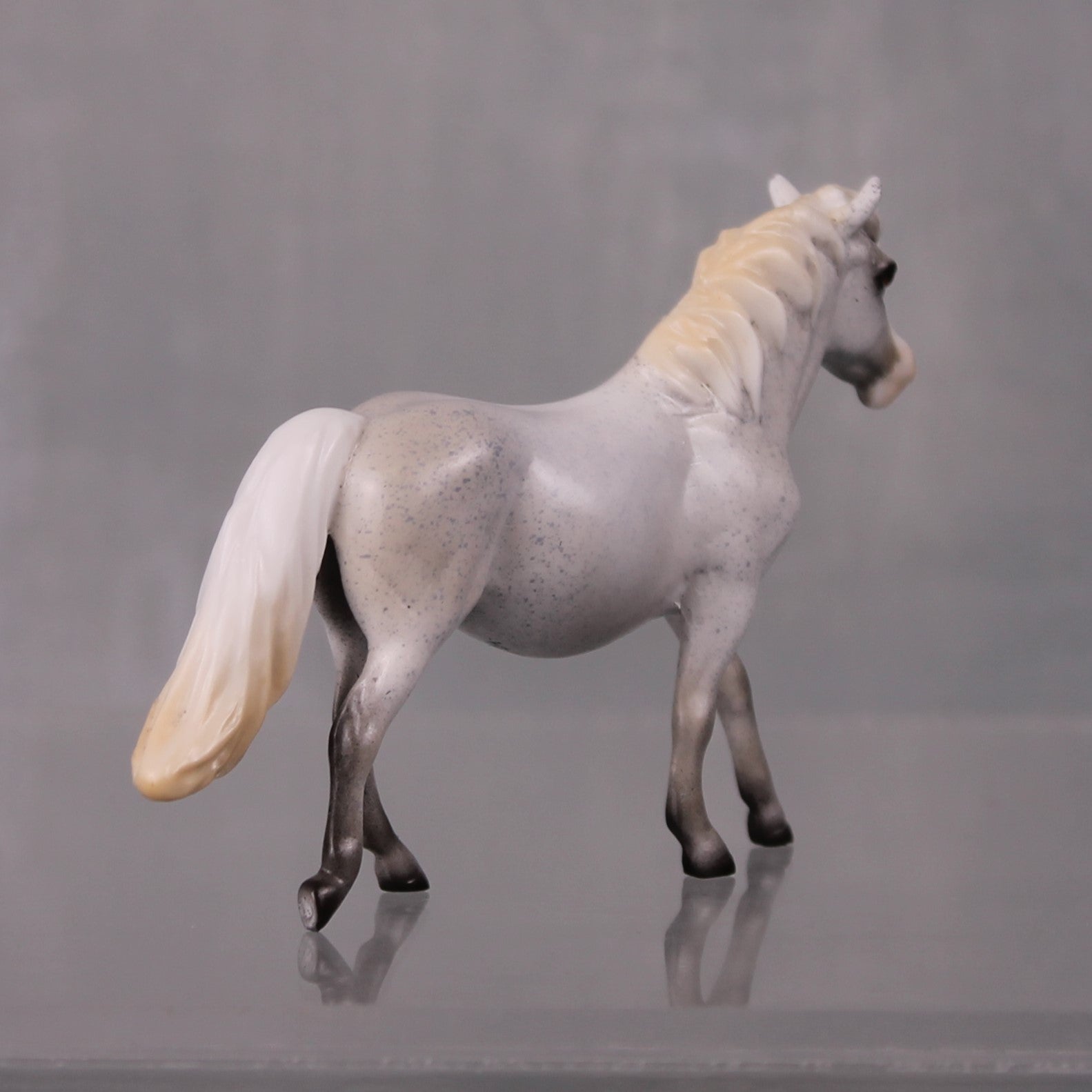 Autumn Rain Drop OOAK Series of 20 Shetland Ponies Fleabitten Grey Pony Chip By Ashley Palmer LHS24