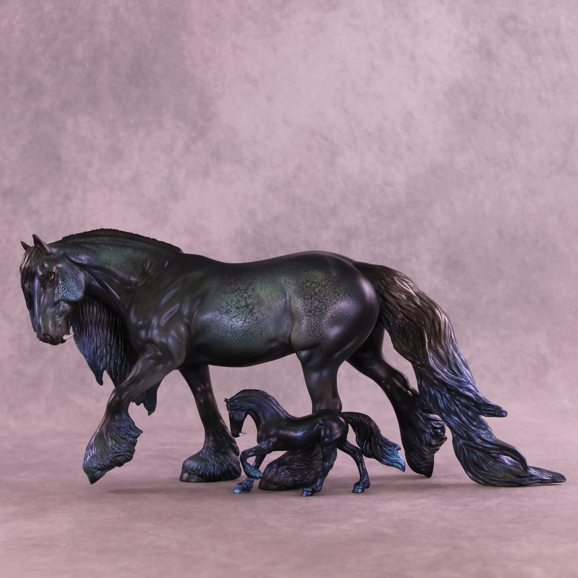 Mini Deep Blue Phish OOAK FCM Chip Friesian by Anna Rieck &amp; Matt Samuels SCD26