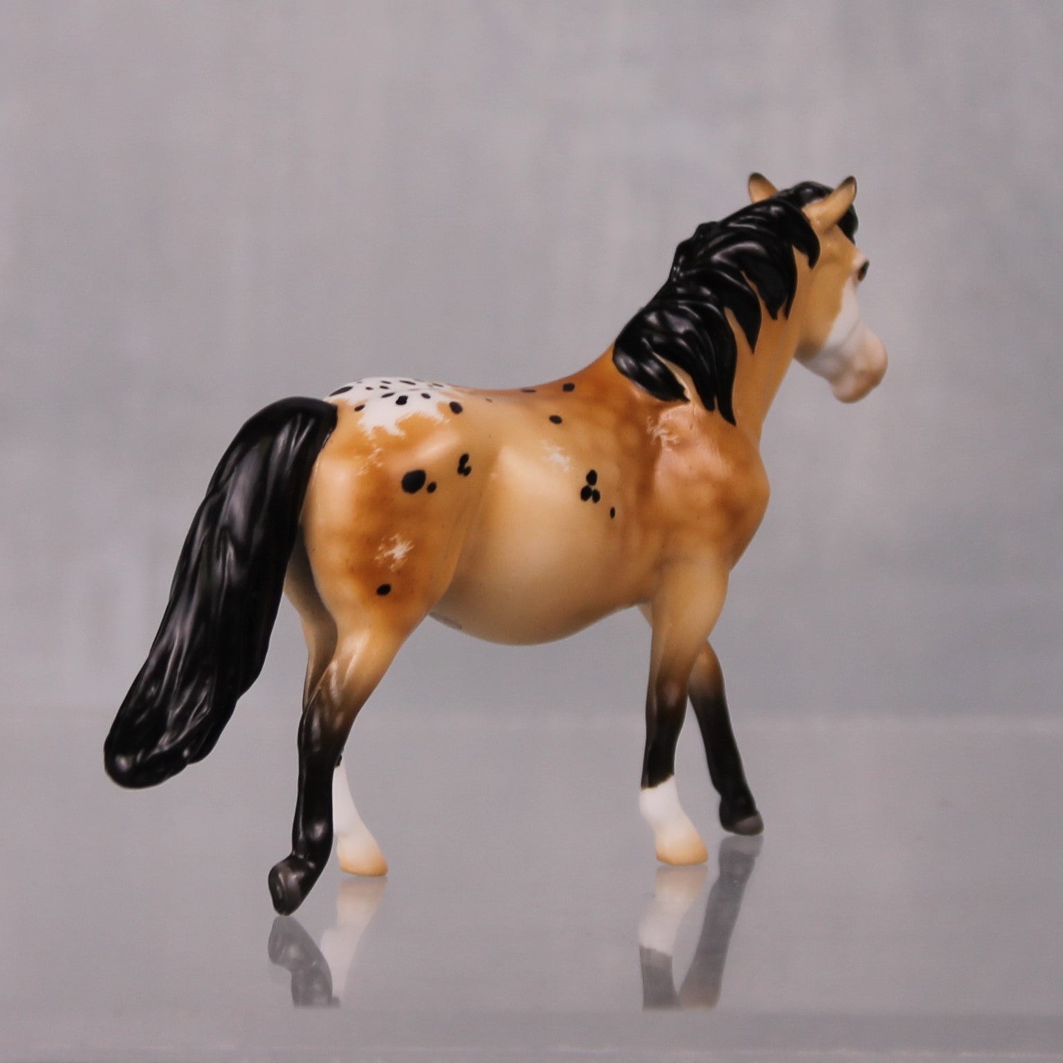 Carmel Popcorn OOAK Series of 20 Shetland Ponies Fleabitten Grey Pony Chip By Ashley Palmer LHS24 MHP