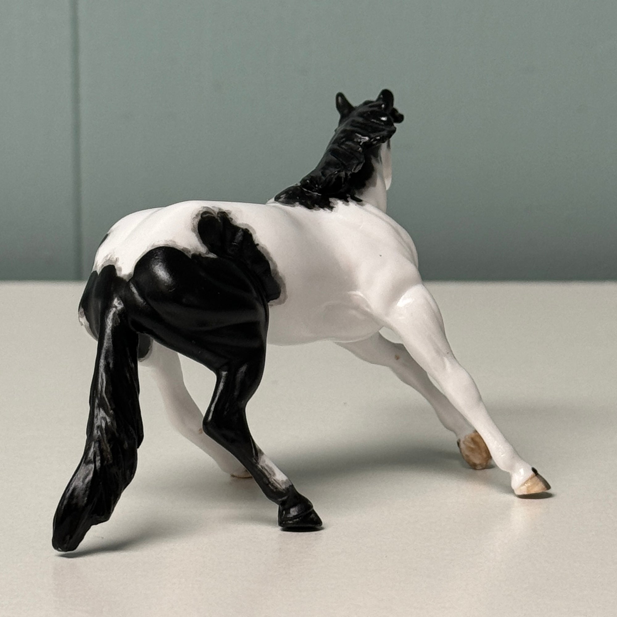 Rounda OOAK Black Tobiano Cutter Chip By Andrea Thomason EQ24