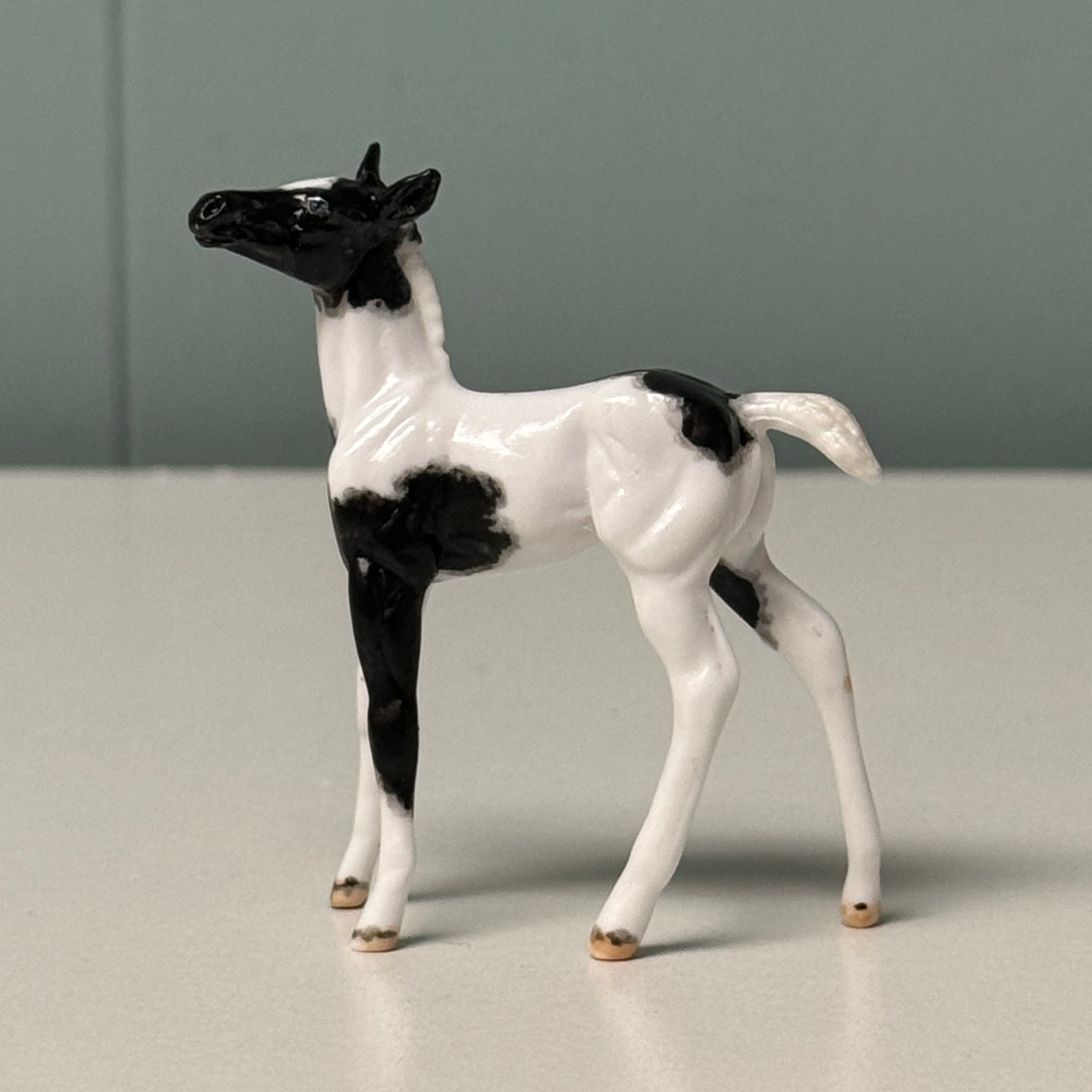 Posie OOAK Black Tobiano Foal Chip By Andrea Thomason EQ24