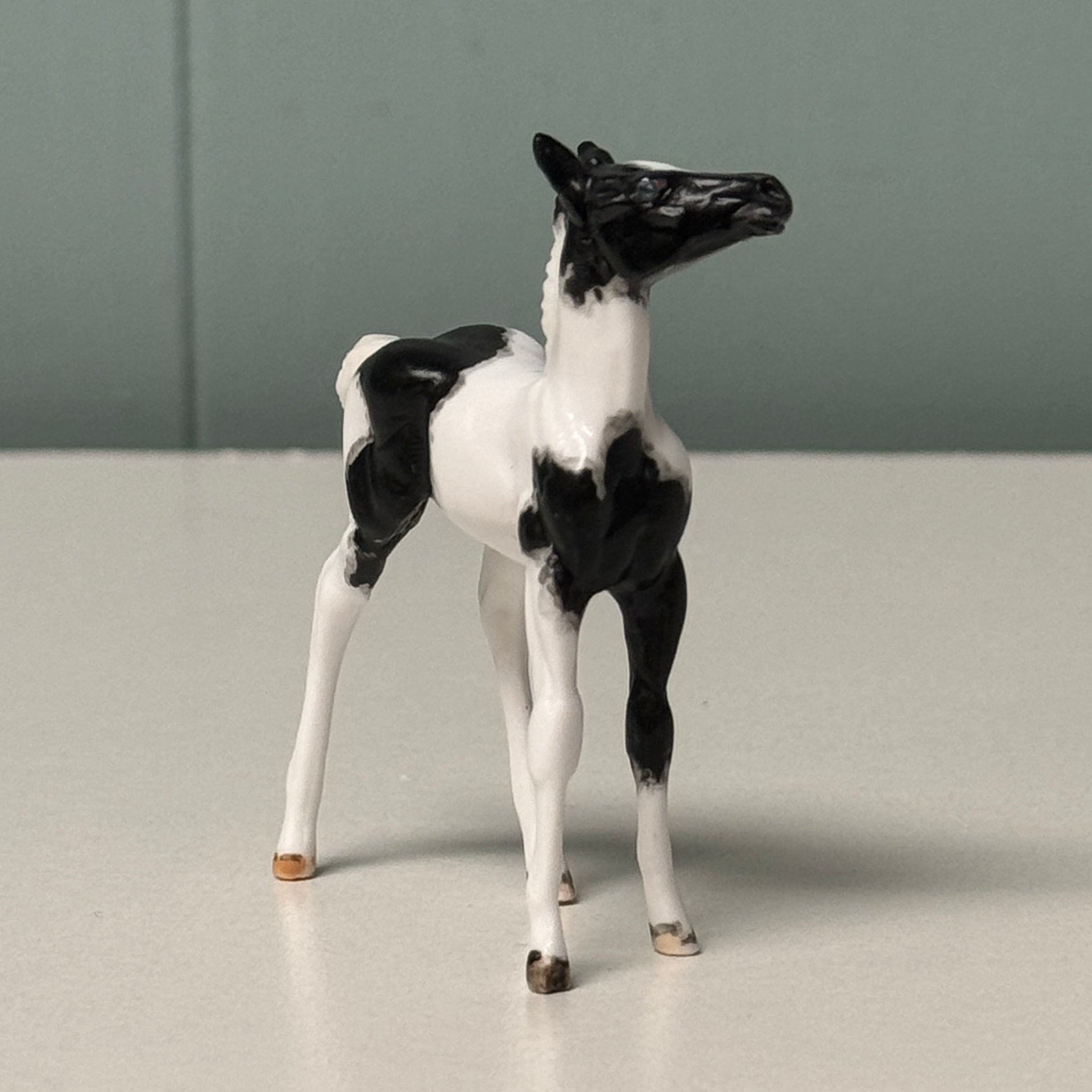Posie OOAK Black Tobiano Foal Chip By Andrea Thomason EQ24