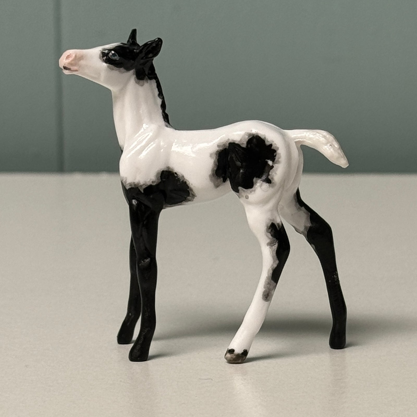 Pocket OOAK Black Tobiano Foal Chip By Andrea Thomason EQ24