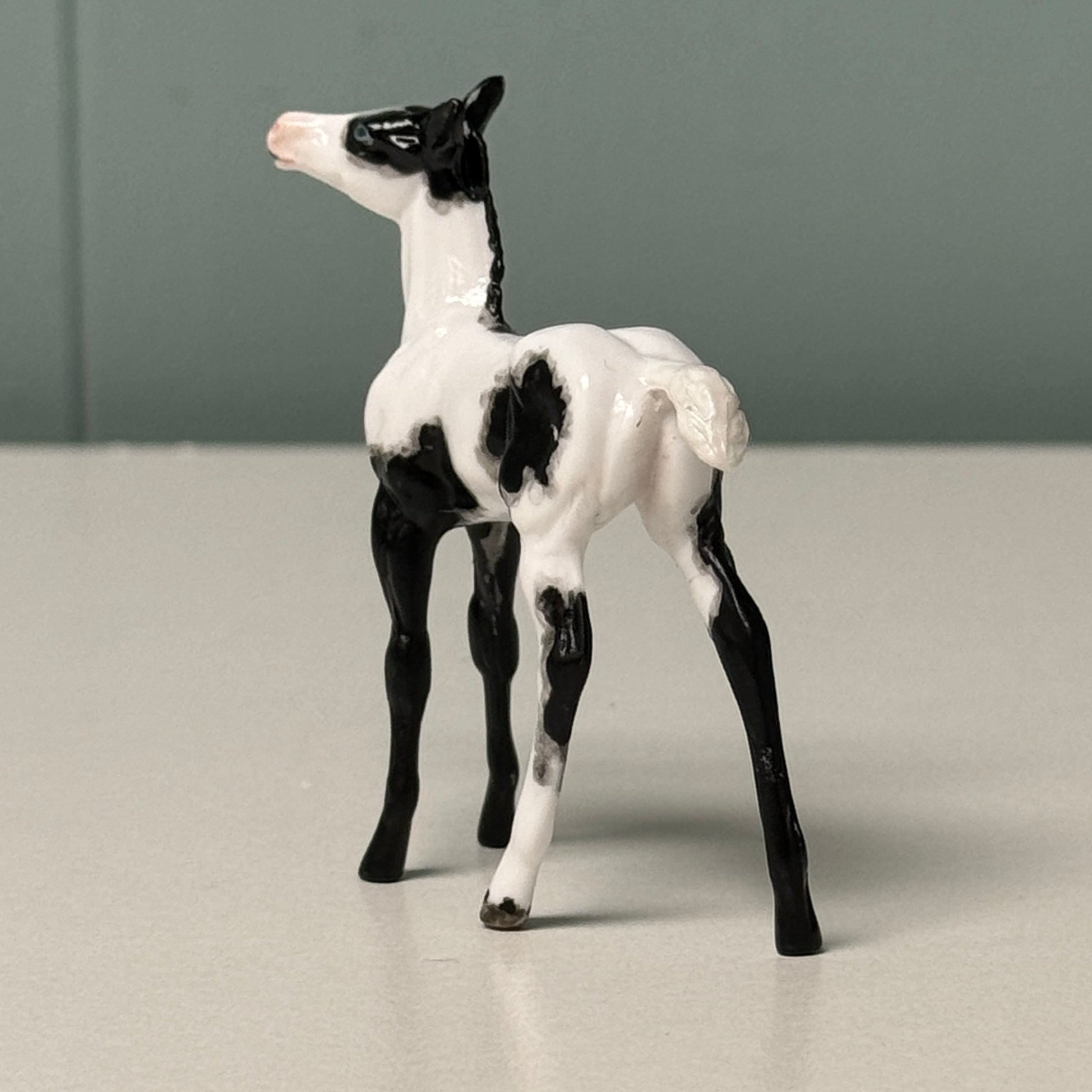 Pocket OOAK Black Tobiano Foal Chip By Andrea Thomason EQ24
