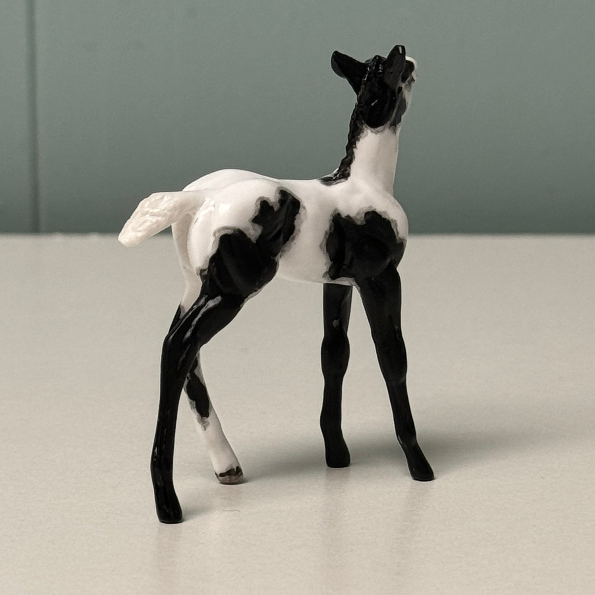 Pocket OOAK Black Tobiano Foal Chip By Andrea Thomason EQ24