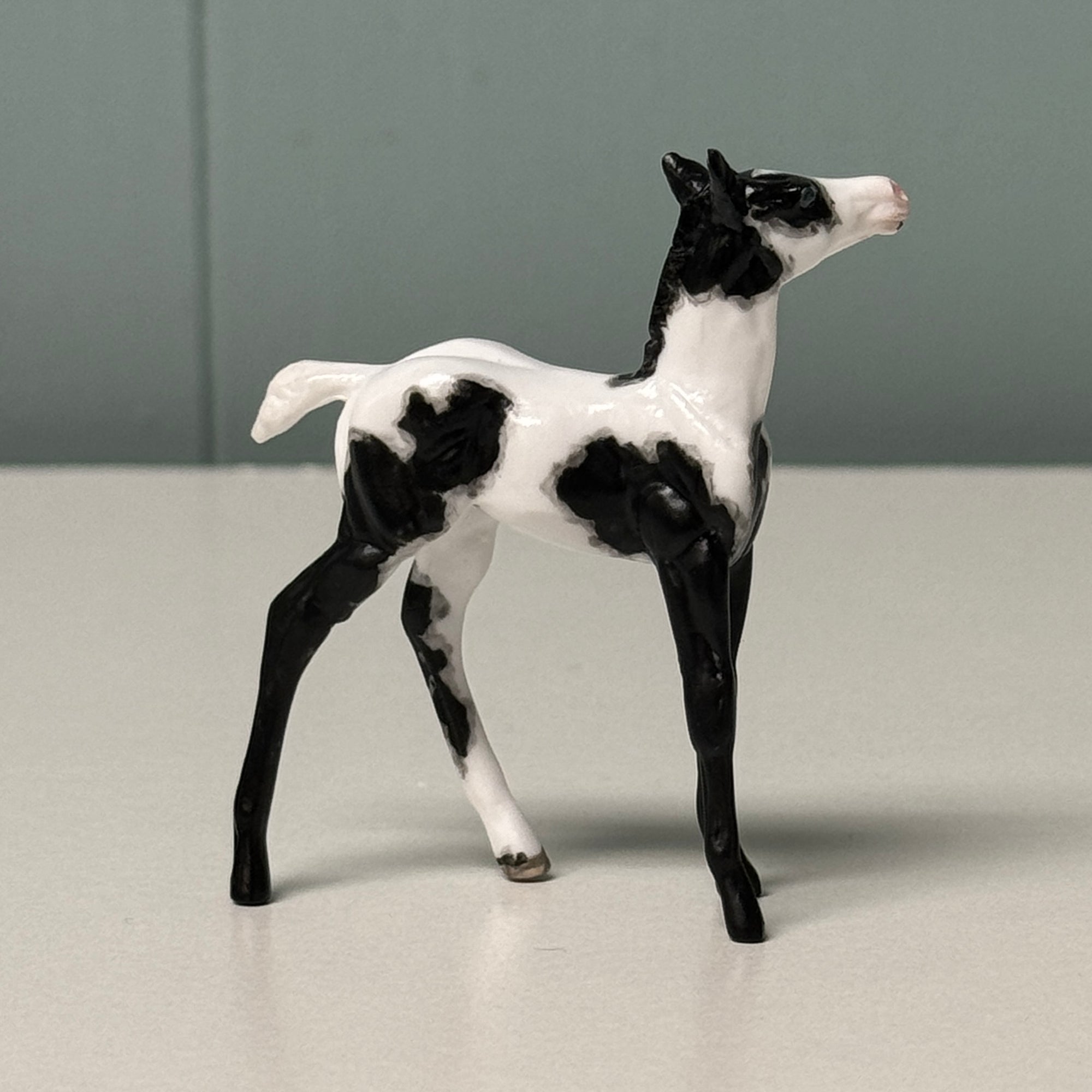 Pocket OOAK Black Tobiano Foal Chip By Andrea Thomason EQ24