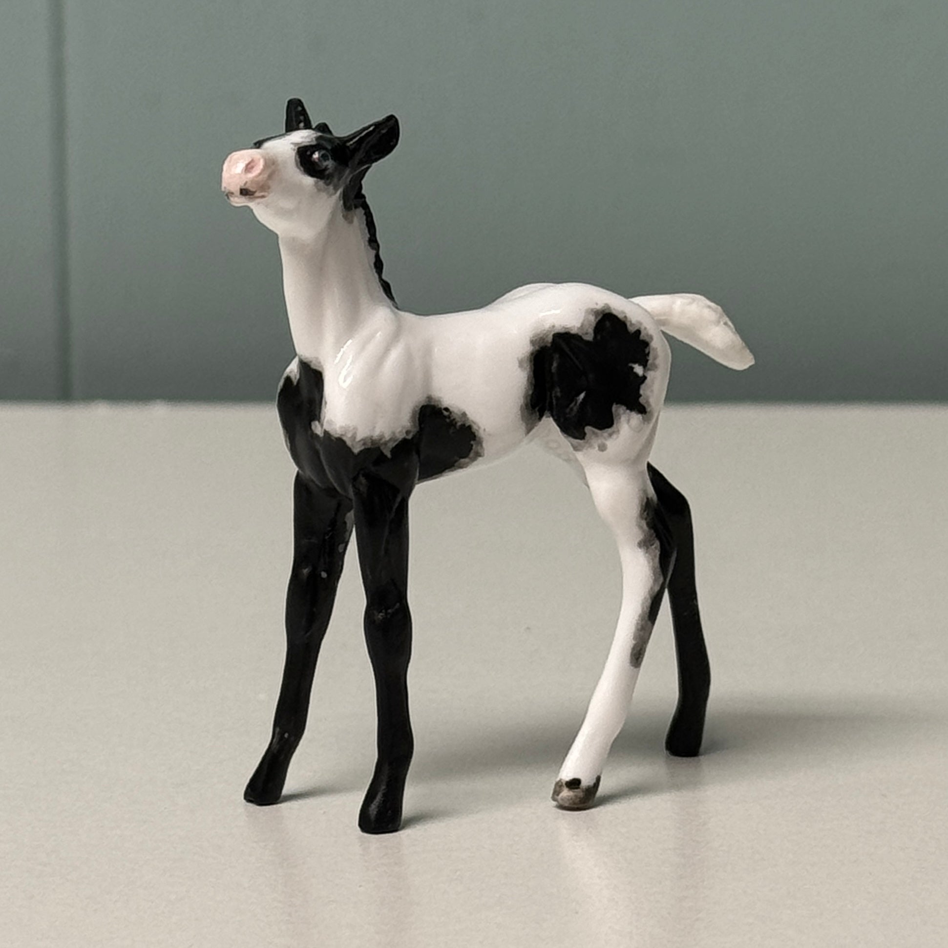 Pocket OOAK Black Tobiano Foal Chip By Andrea Thomason EQ24