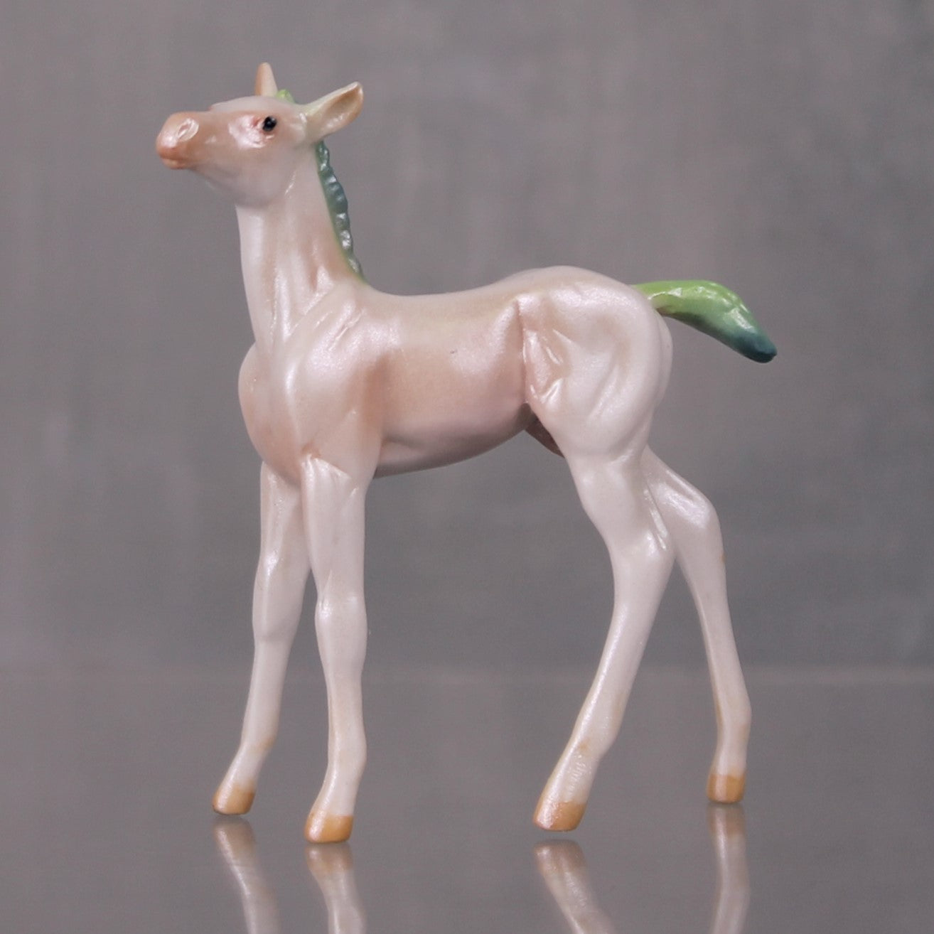 Zokongola OOAK Pearl Series - Pearl and Green Chip Foal By Jamie Adamson LHS24