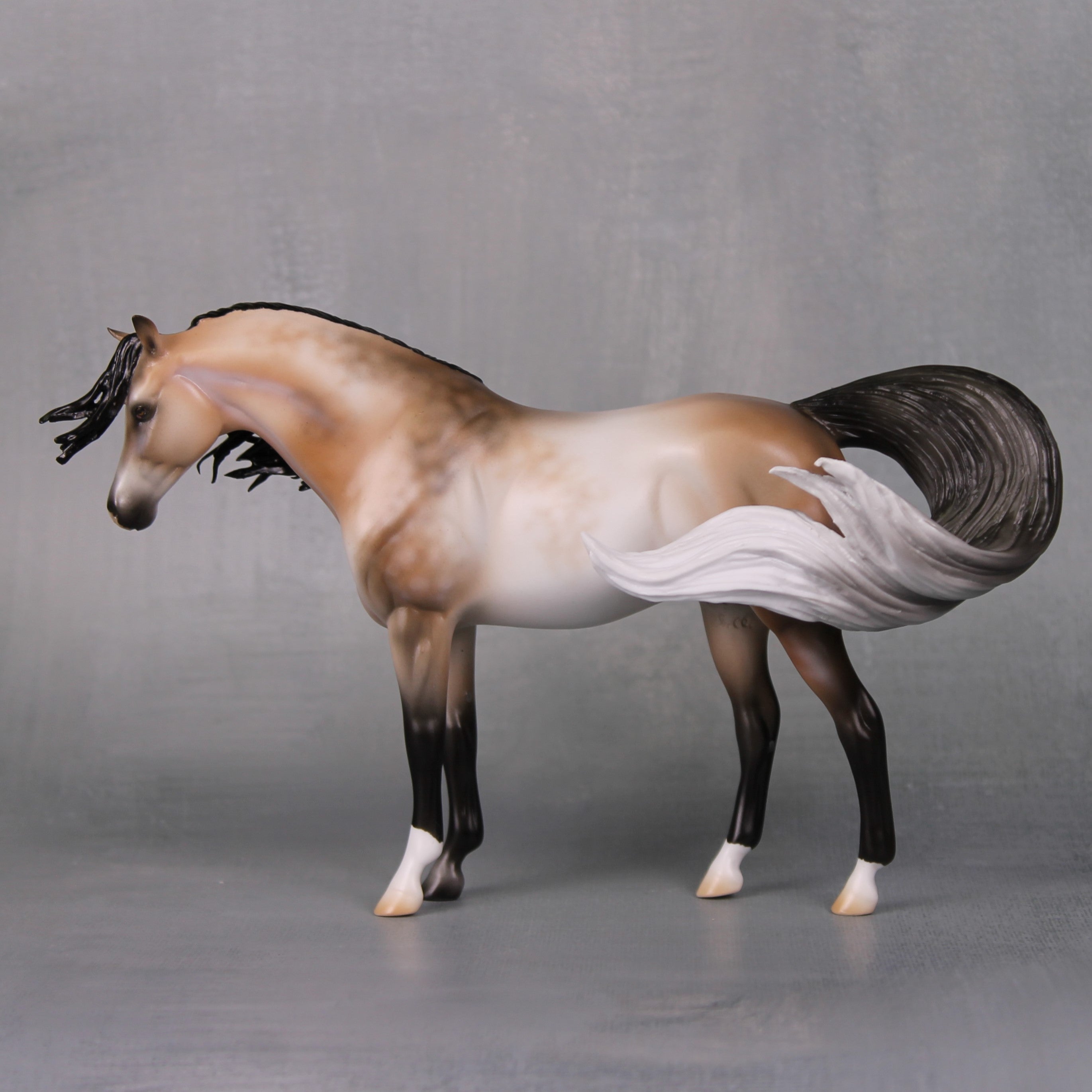 Autumn Rose OOAK Custom Dappled Rose Grey Pebble Arabian Mare By Ashle - Stone Horses Autumn Rose OOAK Custom Dappled Rose Grey Pebble Arabian Mare By Ashle - Stone Horses