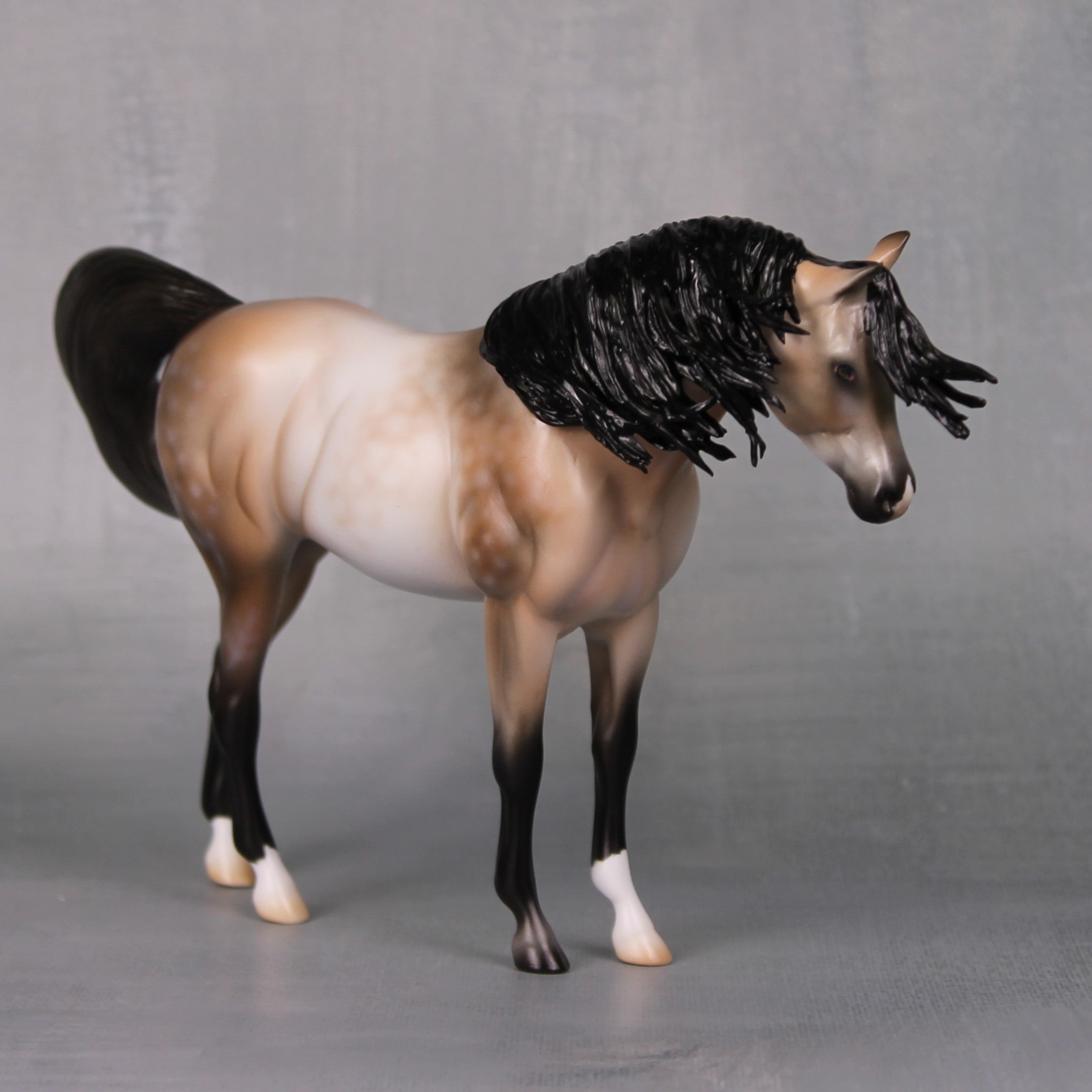 Autumn Rose OOAK Custom Dappled Rose Grey Pebble Arabian Mare By Ashle - Stone Horses Autumn Rose OOAK Custom Dappled Rose Grey Pebble Arabian Mare By Ashle - Stone Horses