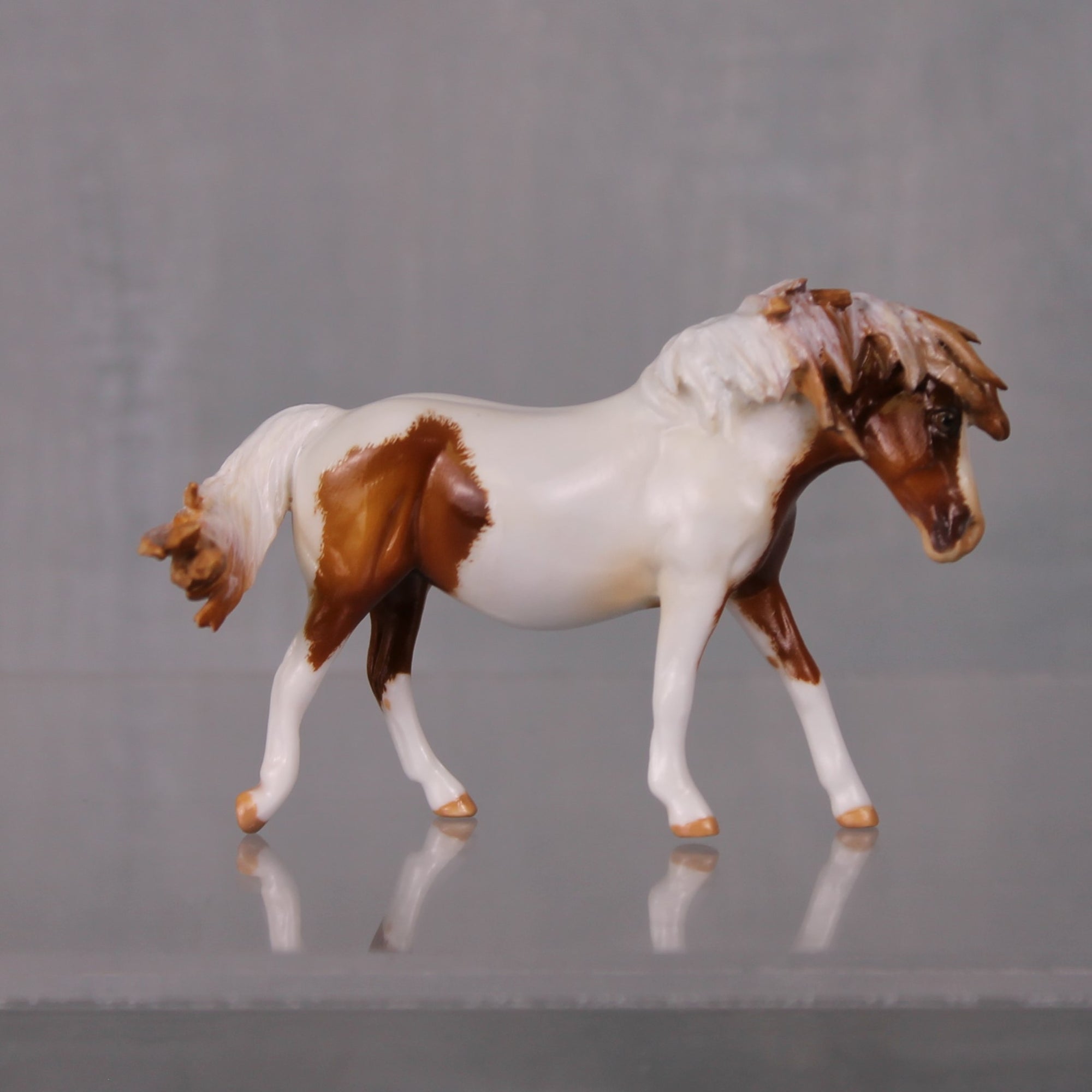 Stay Mad Pony Girl OOAK Custom Chestnut Pinto Pony Chip By Kristen Cermele BEST OFFERS LHS24