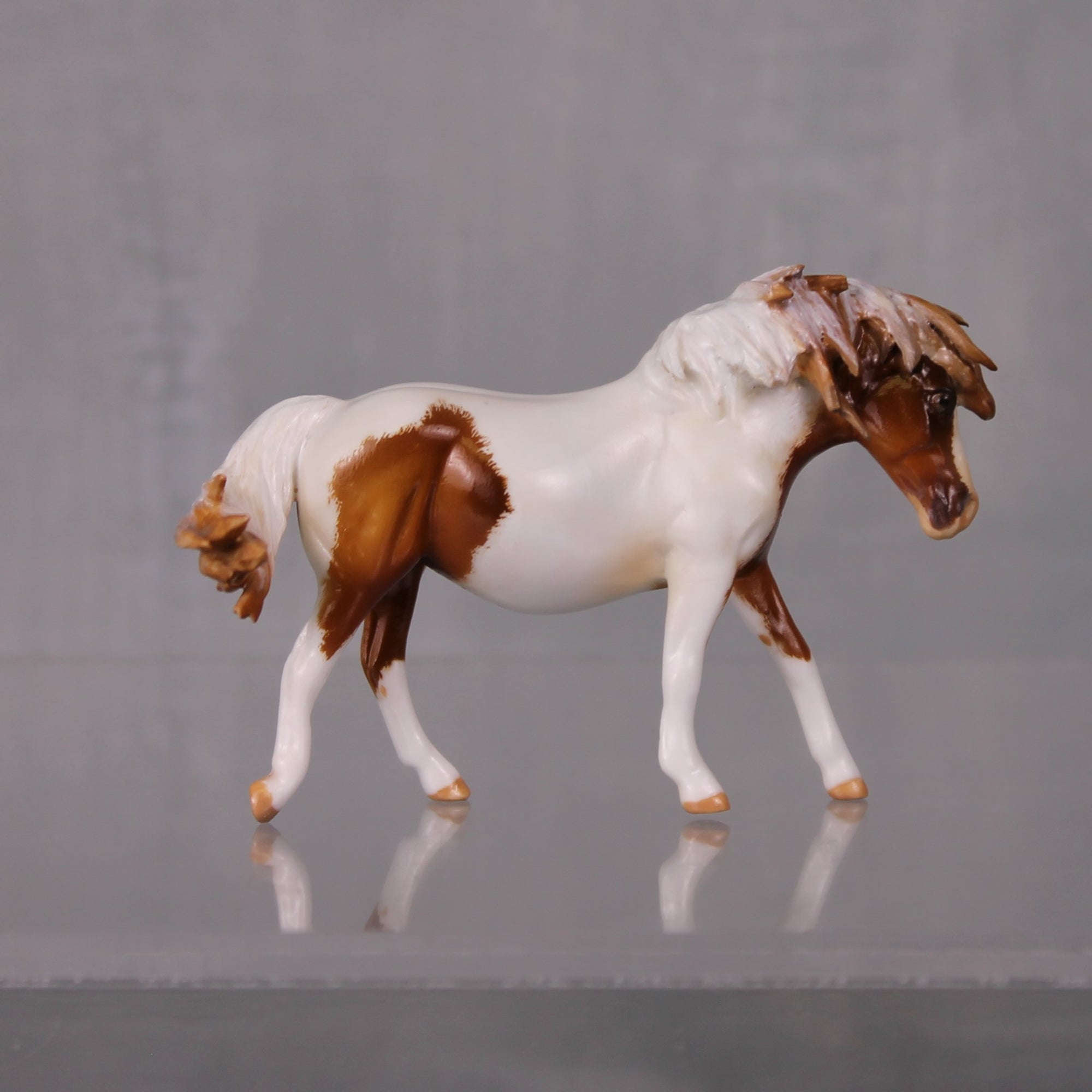 Stay Mad Pony Girl OOAK Custom Chestnut Pinto Pony Chip By Kristen Cermele BEST OFFERS LHS24