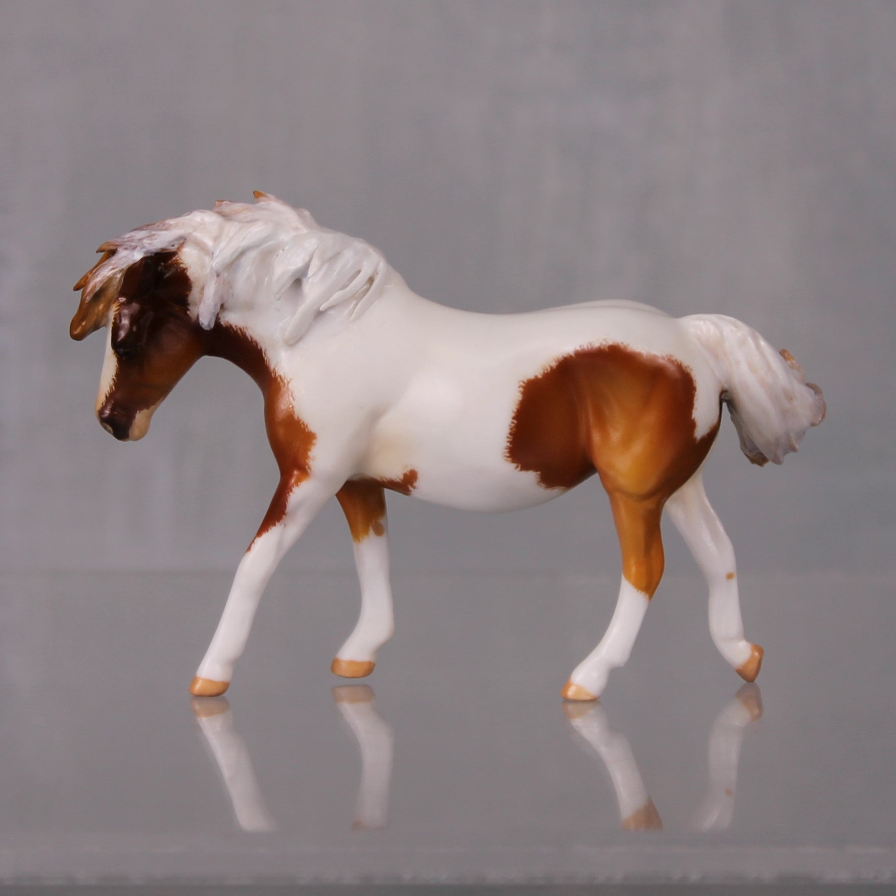 Stay Mad Pony Girl OOAK Custom Chestnut Pinto Pony Chip By Kristen Cermele BEST OFFERS LHS24