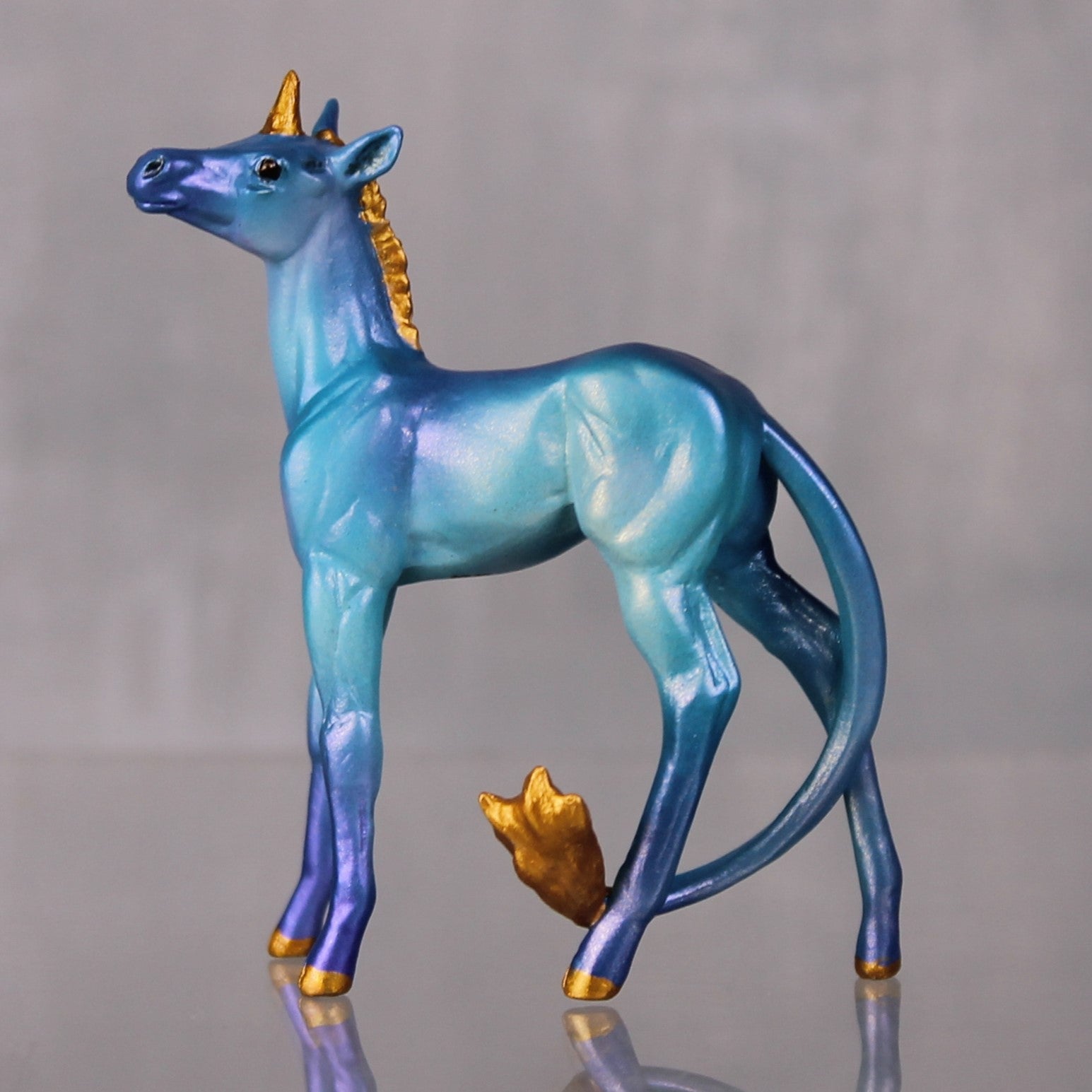 Delphinium OOAK Custom Decorator Blue and Gold Arab Foal By Kristen Cermele BEST OFFERS LHS24