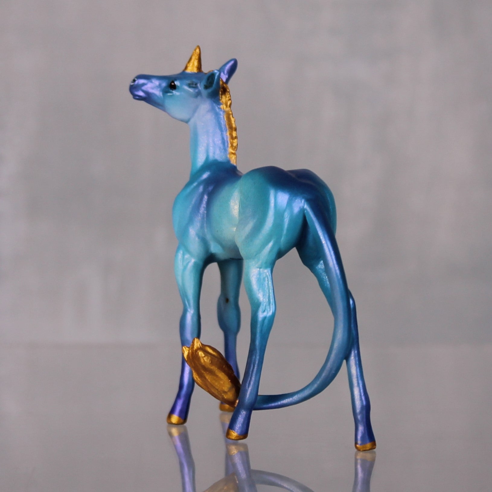 Delphinium OOAK Custom Decorator Blue and Gold Arab Foal By Kristen Cermele BEST OFFERS LHS24