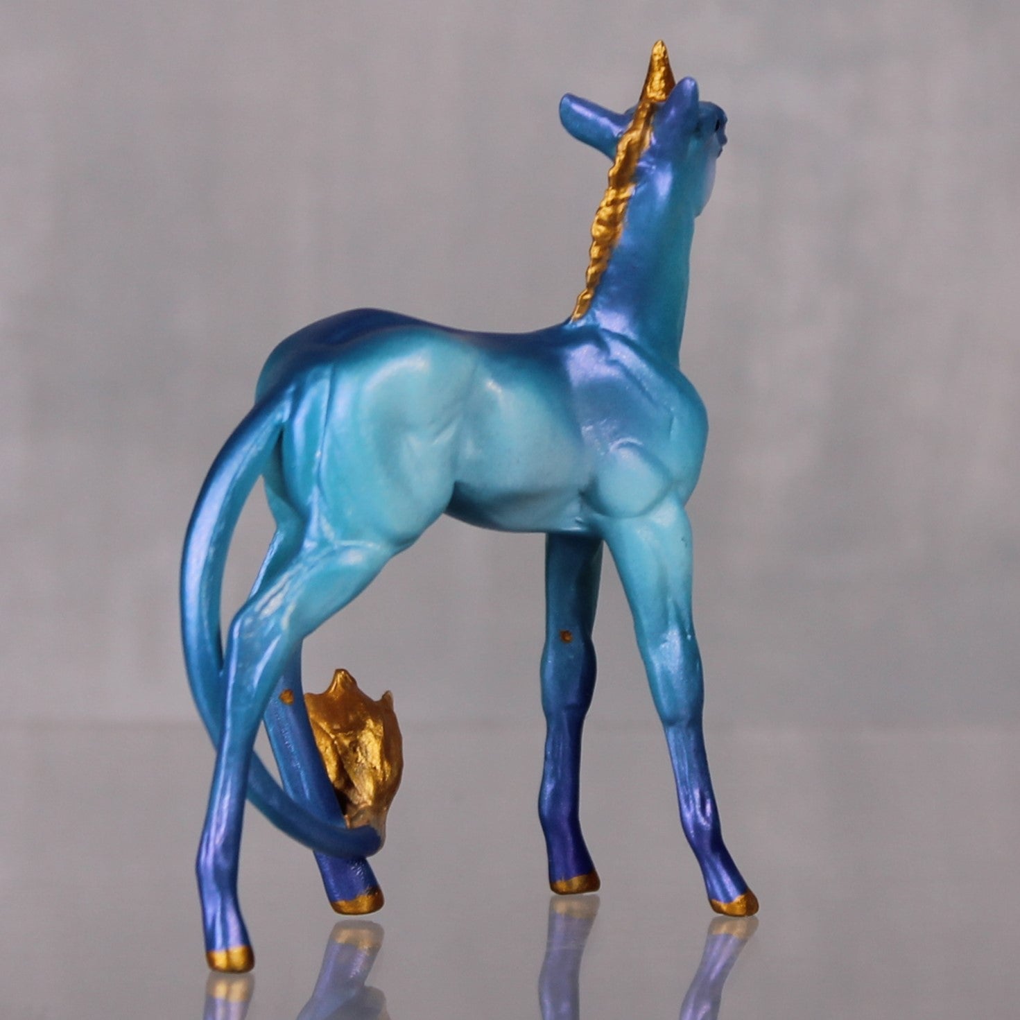 Delphinium OOAK Custom Decorator Blue and Gold Arab Foal By Kristen Cermele BEST OFFERS LHS24