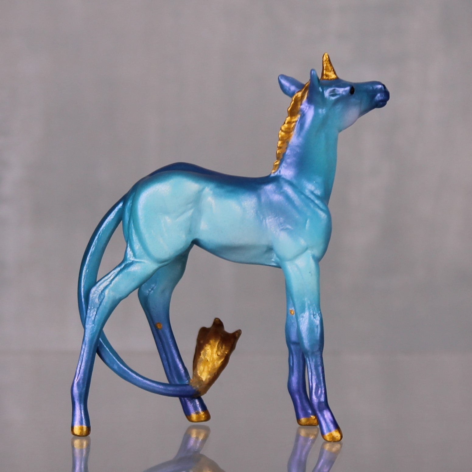 Delphinium OOAK Custom Decorator Blue and Gold Arab Foal By Kristen Cermele BEST OFFERS LHS24